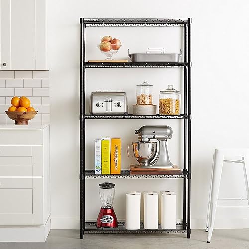 Miniatura 2 de Karl home Estantes de almacenamiento de metal ajustables de 5 niveles, estante de alambre resistente para organizadores de cocina, baño, despensa,