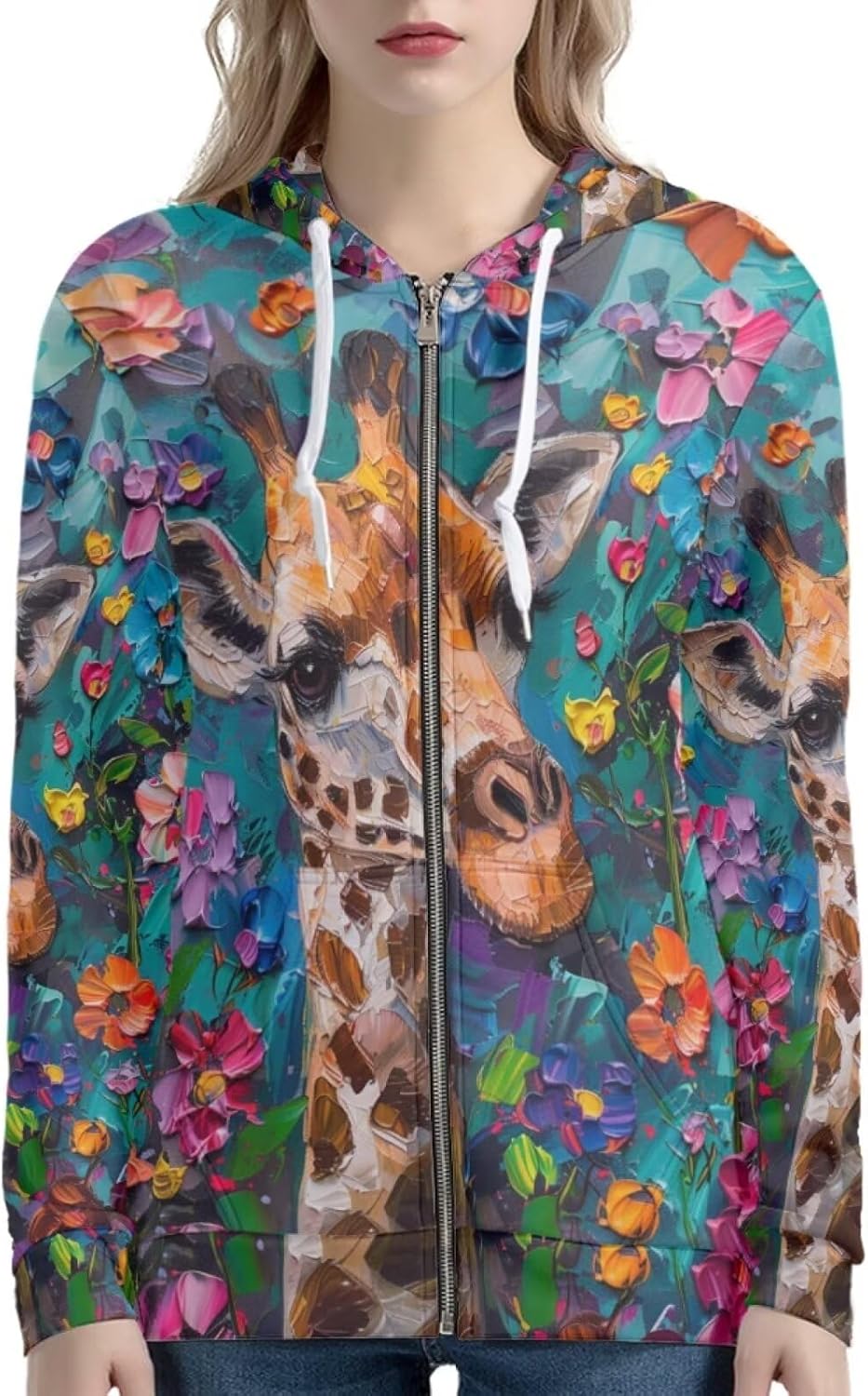 PinUp Angel Zip Up Hoodie for Women Hoodies Graphic Sweatshirt Casual Jacket Streetwear for Teen Girls Fall Clothes - Image 2