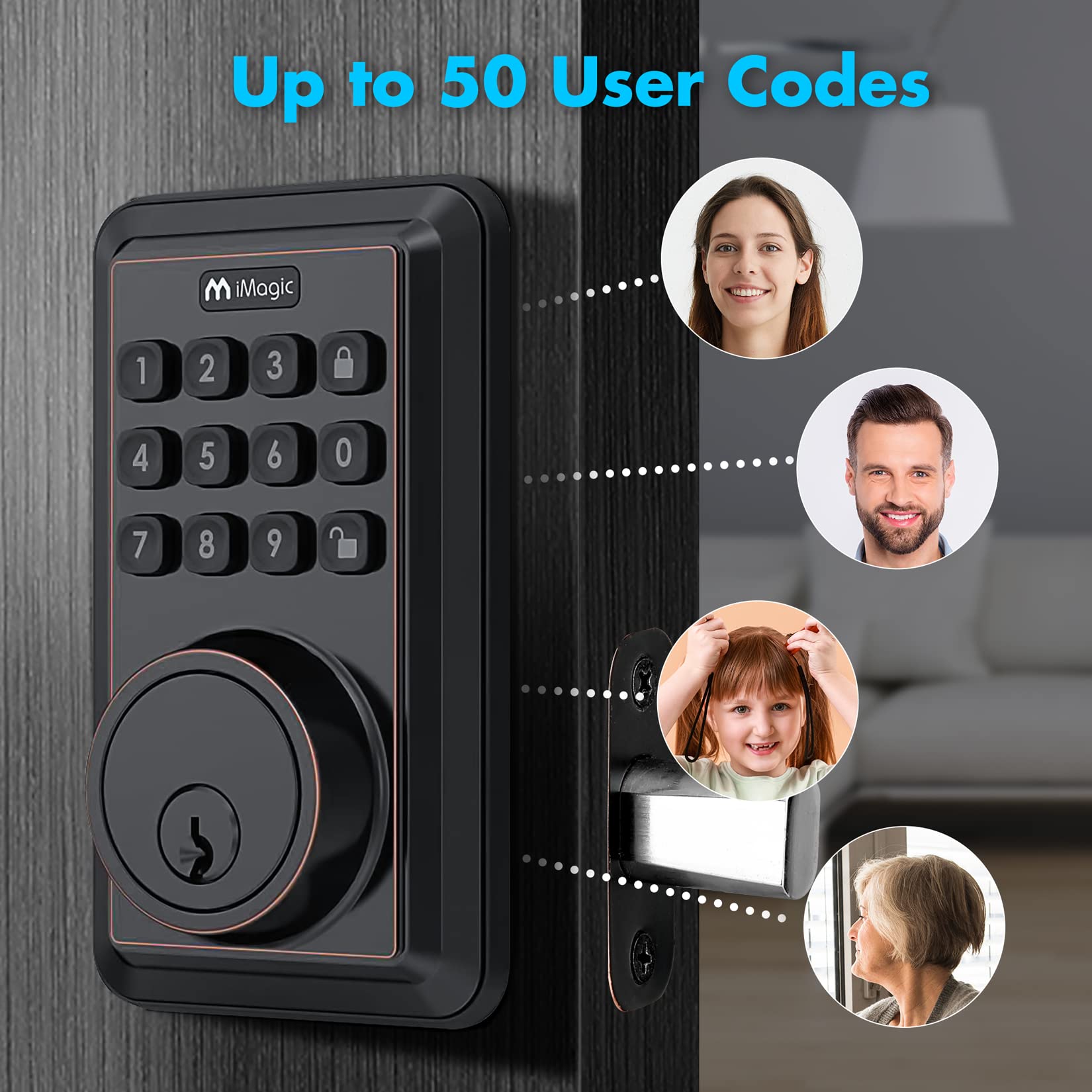 Snapklik.com : iMagic Keypad Deadbolt, Keyless Entry Deadbolt Lock ...