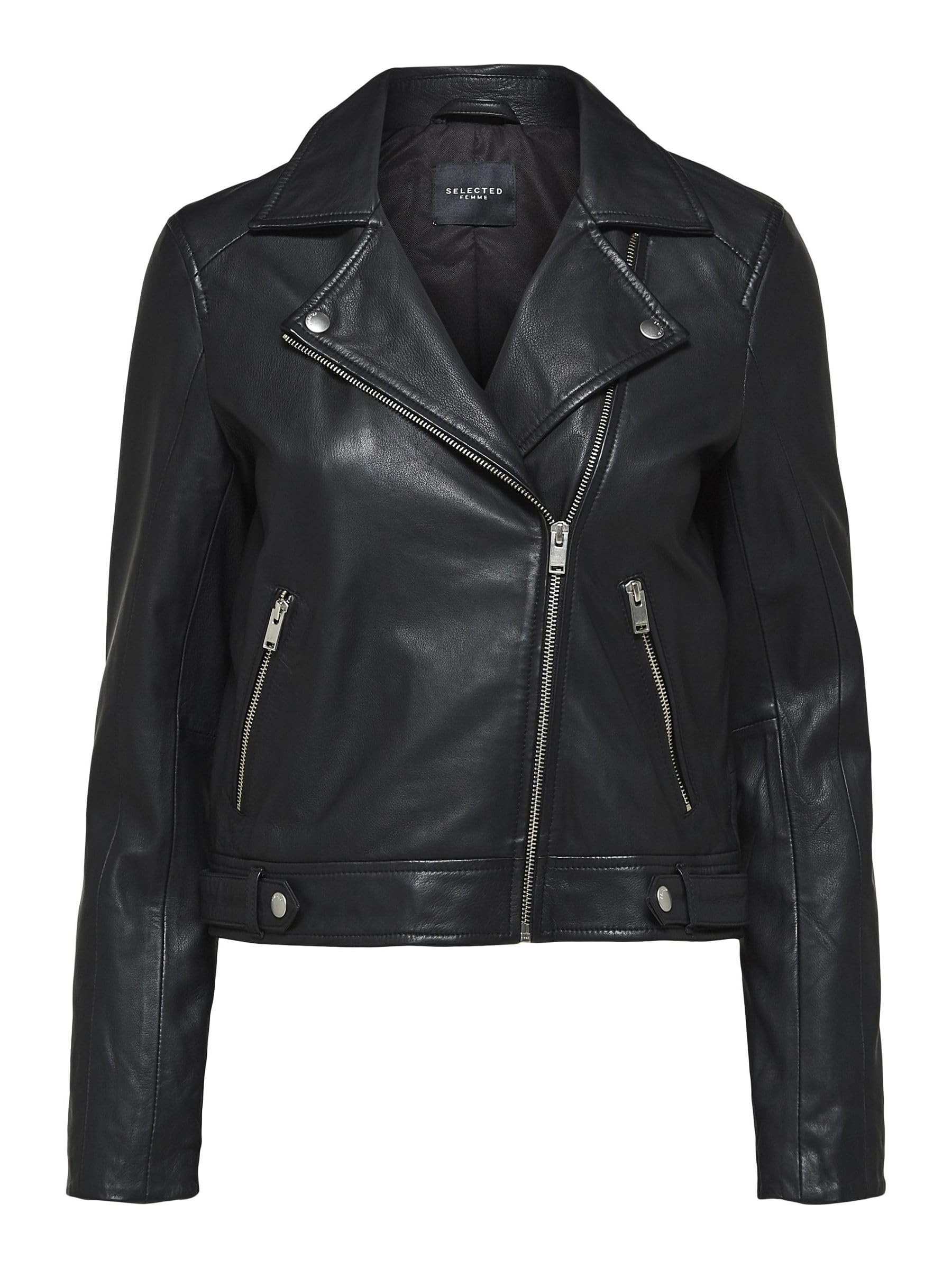 SELECTED FEMME Leather Jacket Classic Black 40 Black 40