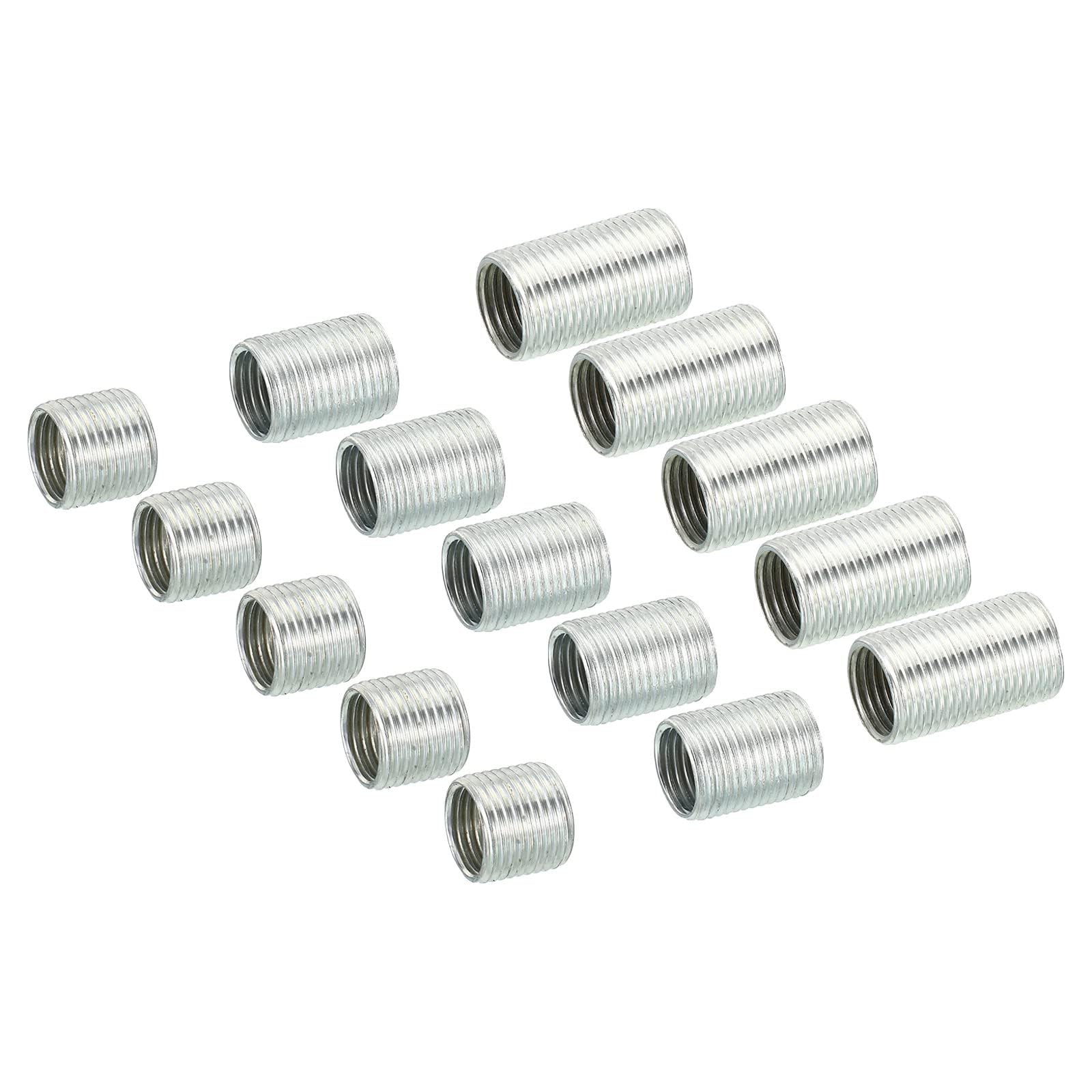 TOP-VIGOR 15 Pack M12 to M10 Reducing Nuts, Carbon Steel Threaded Sleeve Adapters, 10/15/20mm Long for Lamp Pipe Repair & Thread Conversion