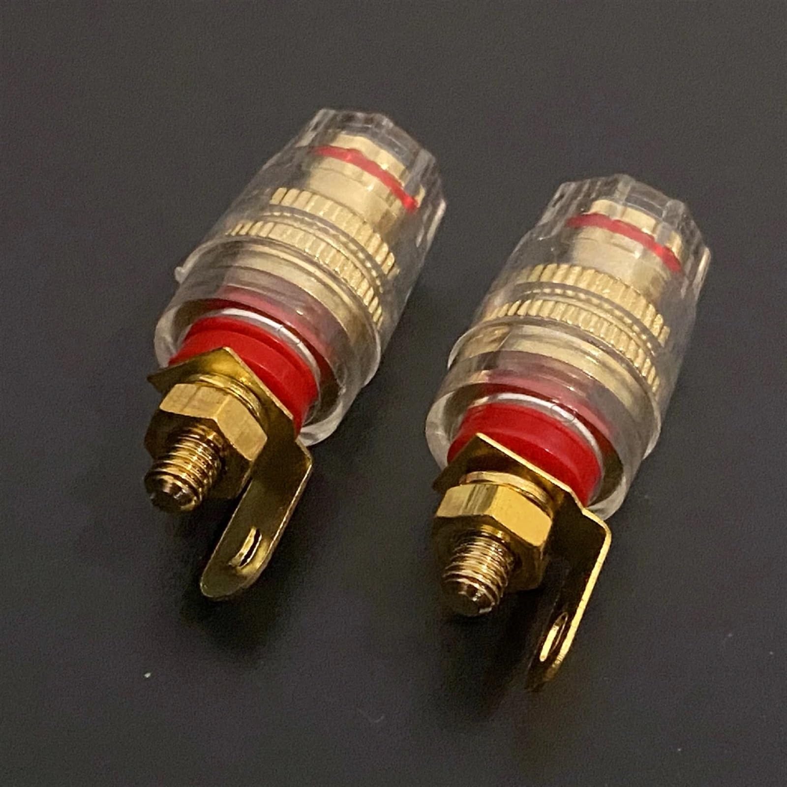 Connecteur de borne de Haut-Parleur plaqué Or 42MM, 2 pièces/lot, connecteur Post-amplificateur adapté à Une fiche Banane de 4mm