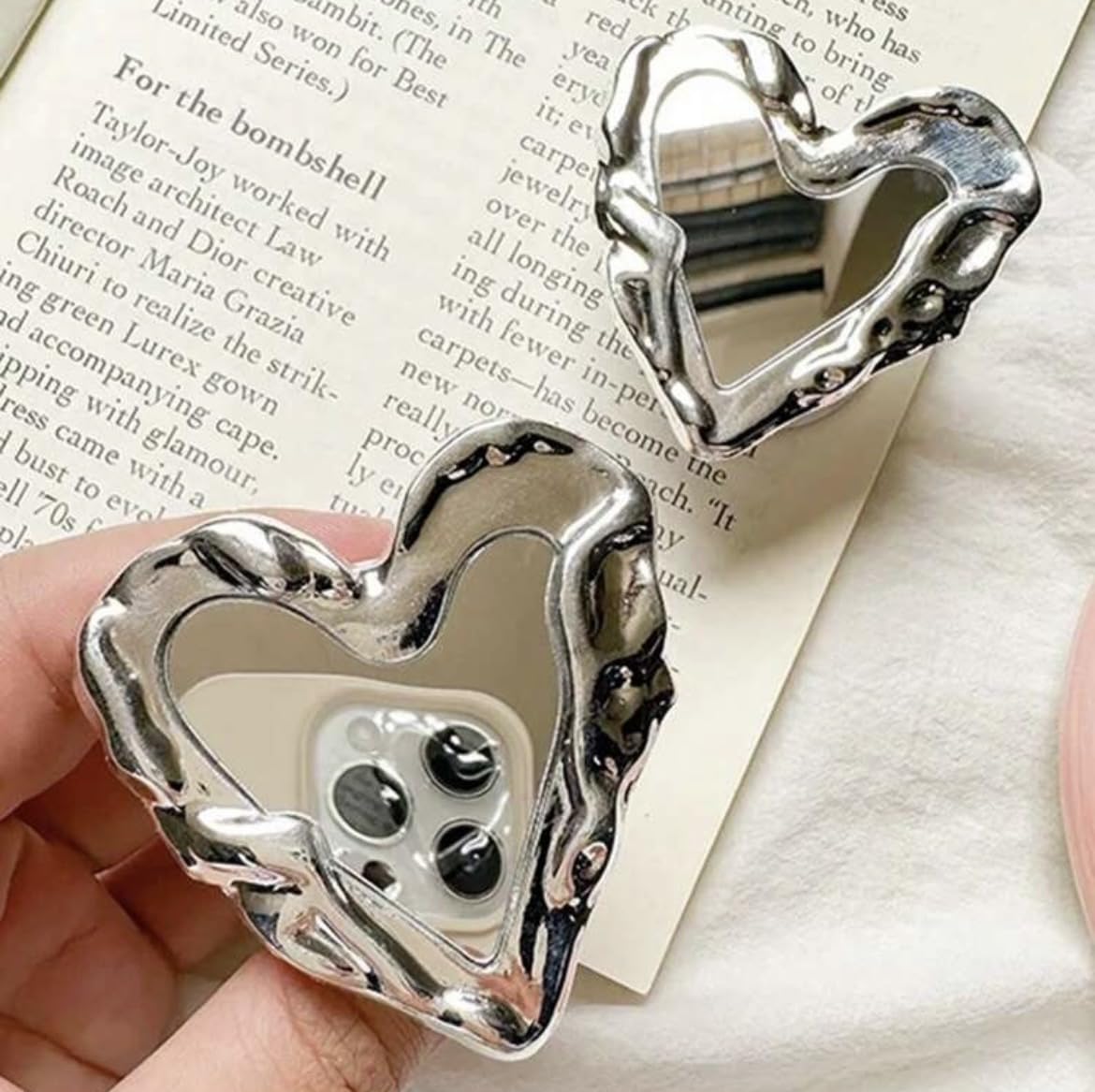 Amazon | ハート ミラー スマホグリップ スマホスタンド スマホ