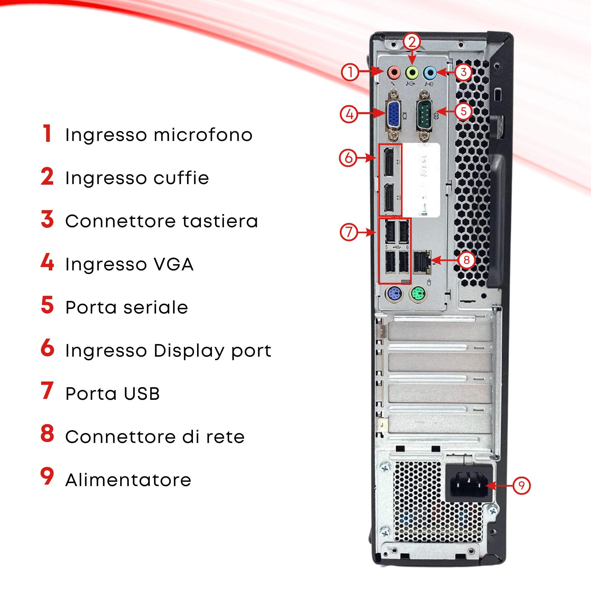Lenovo ThinkCentre SFF, Pc Desktop Pronto all'uso, Intel i5-6500 4 Core 3.20 GHz, Ram 8Gb SSD 256Gb, Computer Pc Fisso con Libre Office (Ricondizionato)