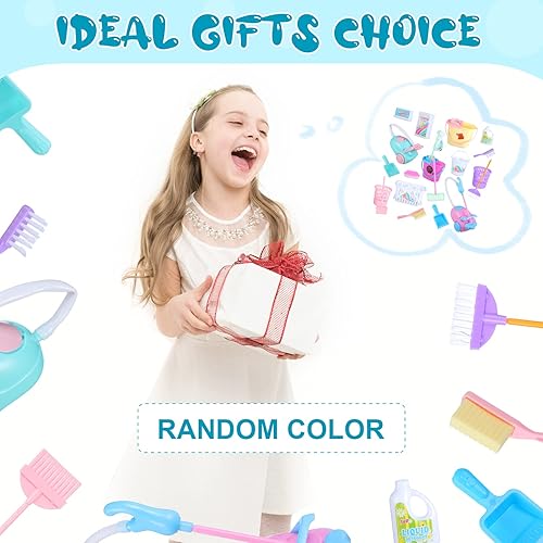 Miniatura 2 de 22 piezas de cubo en miniatura, suministros de limpieza para tareas domésticas, mini accesorios para casa de muñecas, fregona, cepillo, escoba,