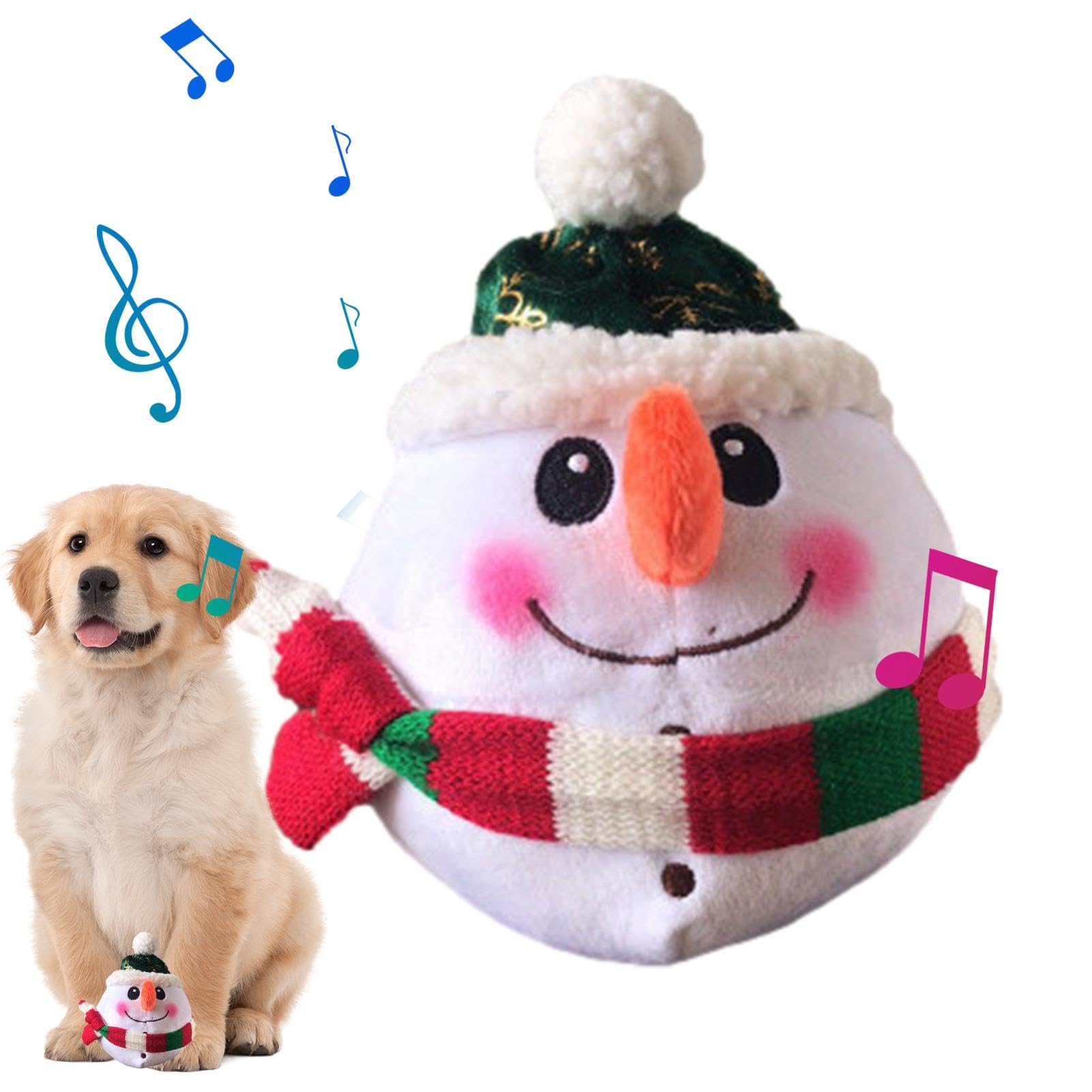 Peluche bonhomme de neige pour chien jouet multifonction qui bouge