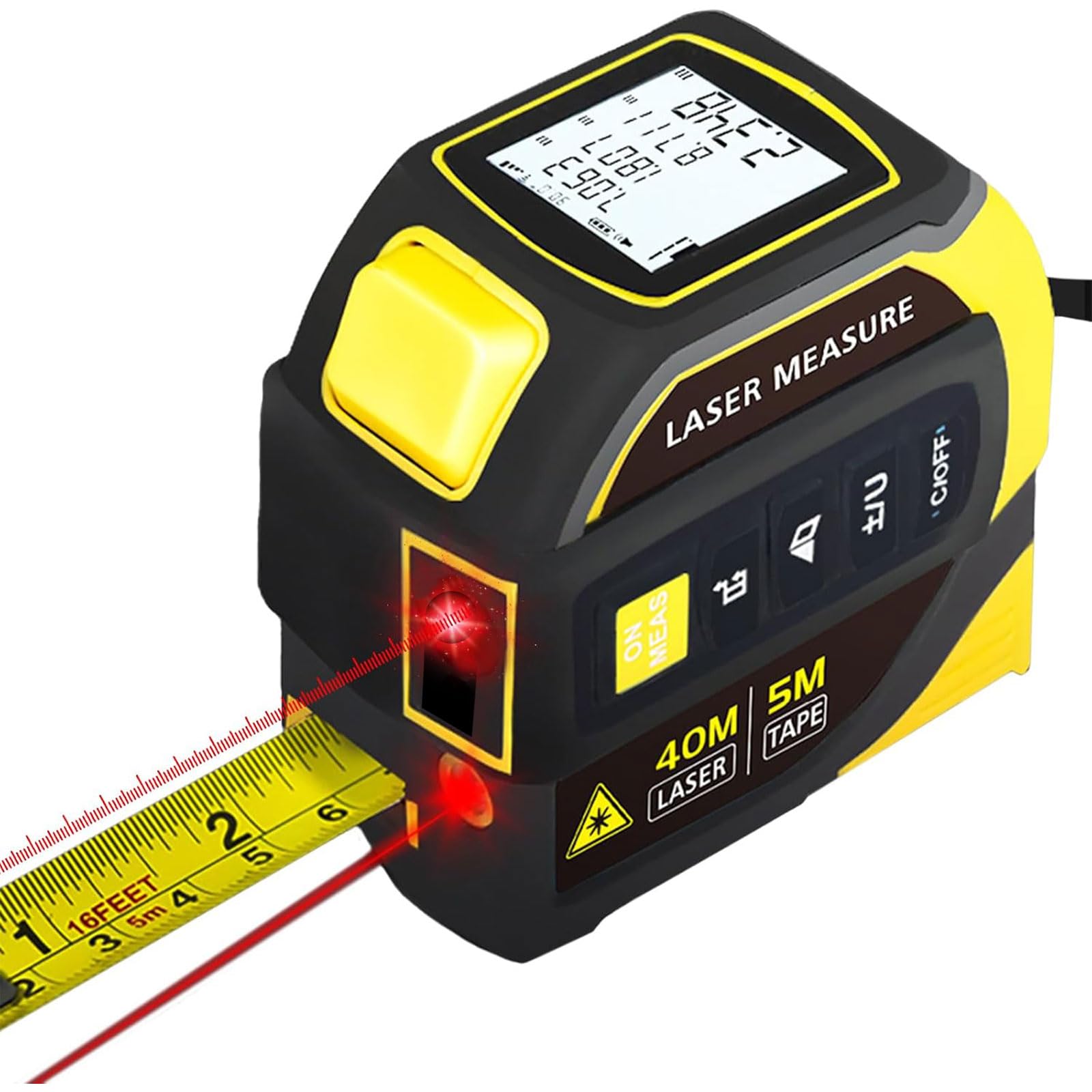 4-in-1 Laser Tape Measure with Laser Level Crosshairs