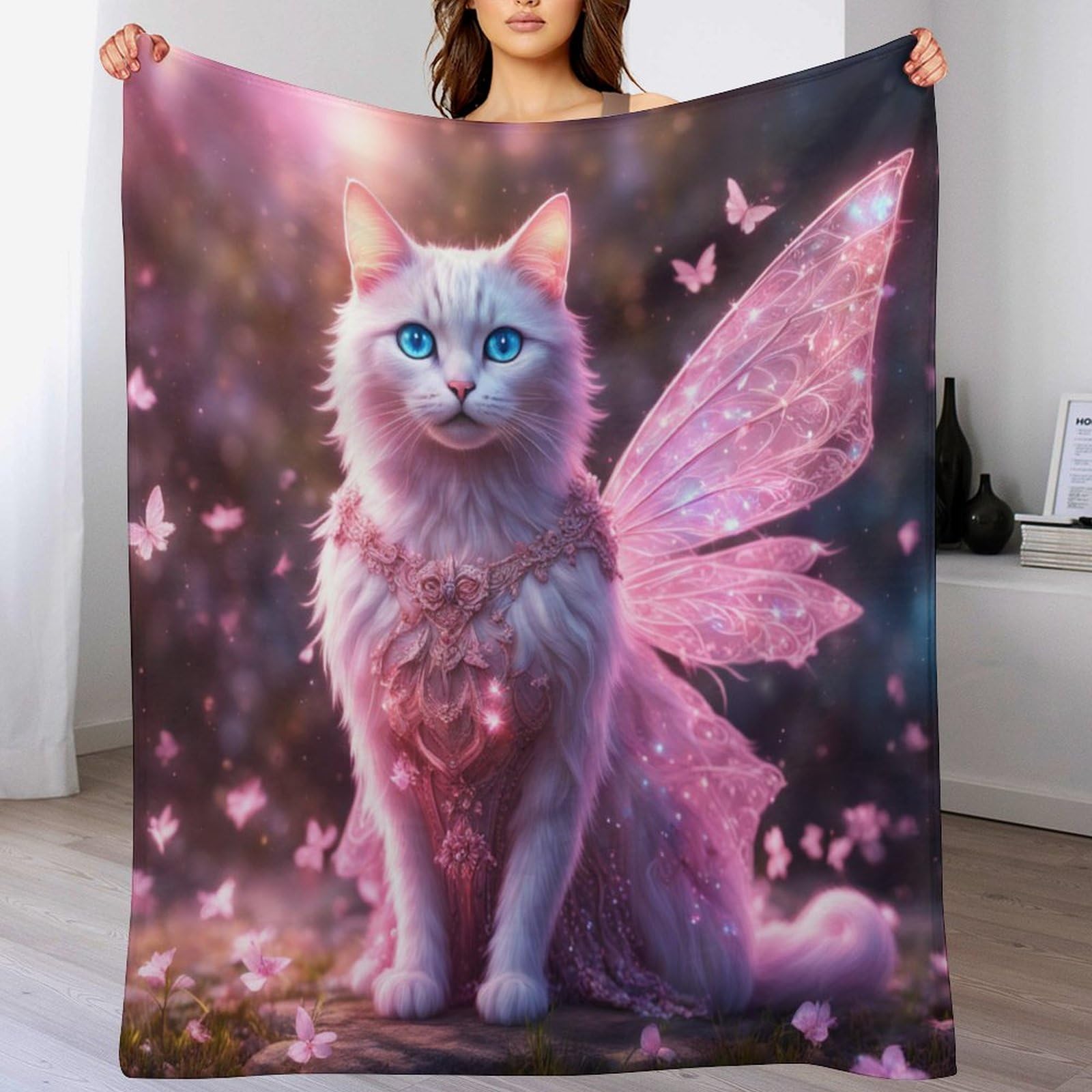 Couverture douce en flannel chat mignon pour réchauffer votre intérieur en toute saison