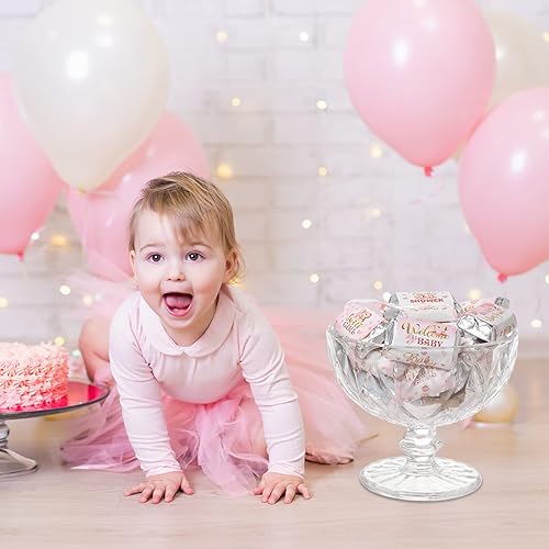 Miniatura 7 de Clabby 90 unidades de envoltorios de dulces de oso rosa para baby shower, envoltorios de barra de chocolate, mini barras de dulces en miniatura,