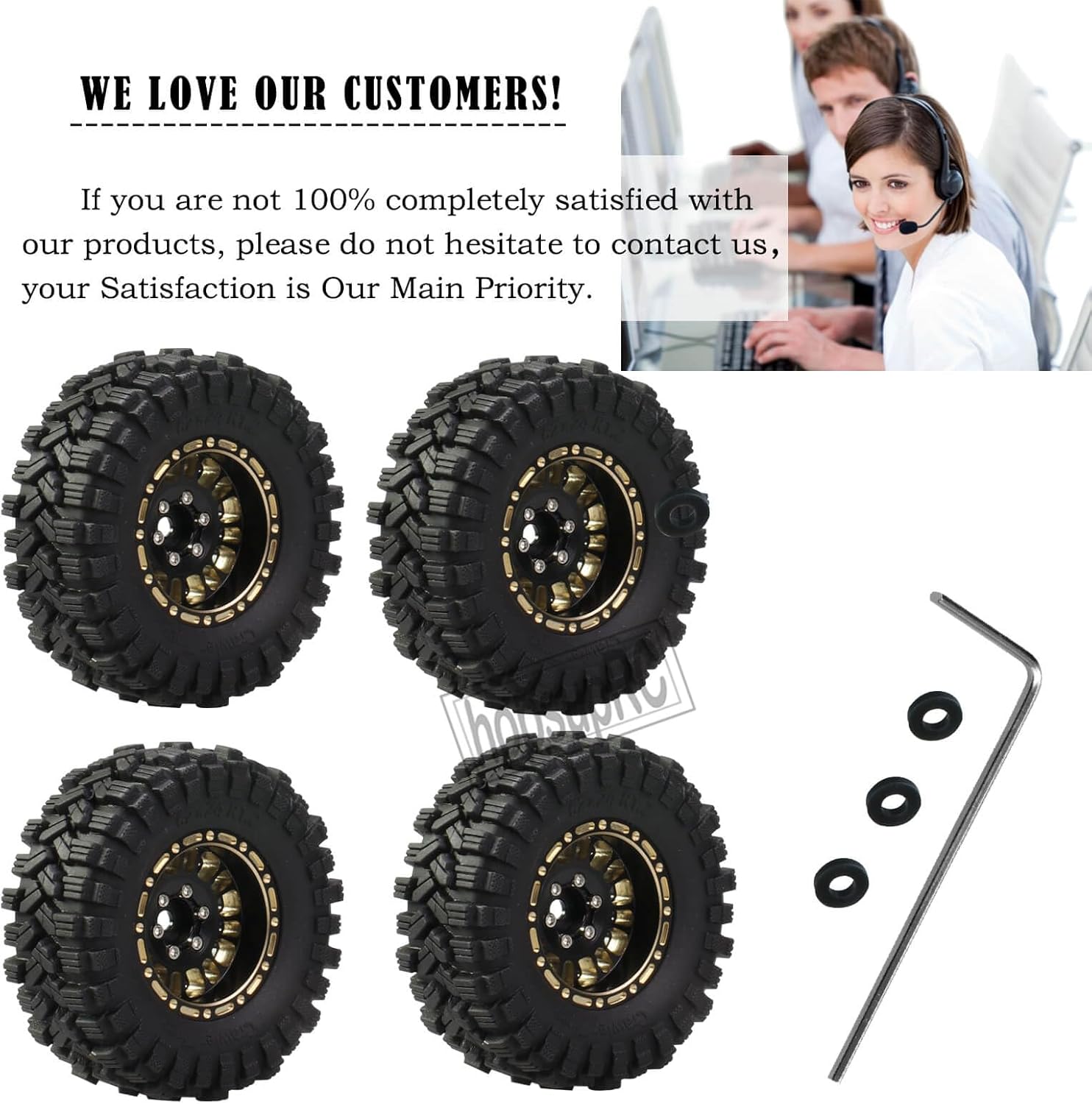 Full Brass 1.2in Beadlock RC Wheels Upgrades Part for 1/18 1/24 Trx4m Axial SCX24 FMS FCX24 RC Crawler,RC Truck Tires Hops Up(4pcs Black)