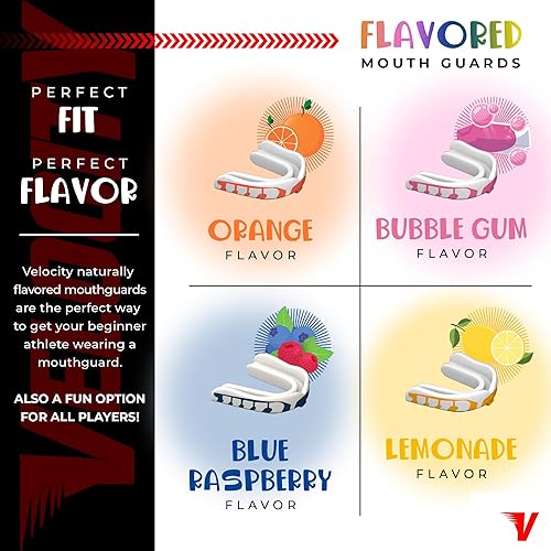 Miniatura 2 de Velocity Champion - Protector bucal juvenil, 1 paquete, azul marino y blanco, para edades de 11 a 18 años, ideal para lacrosse, fútbol, hockey,