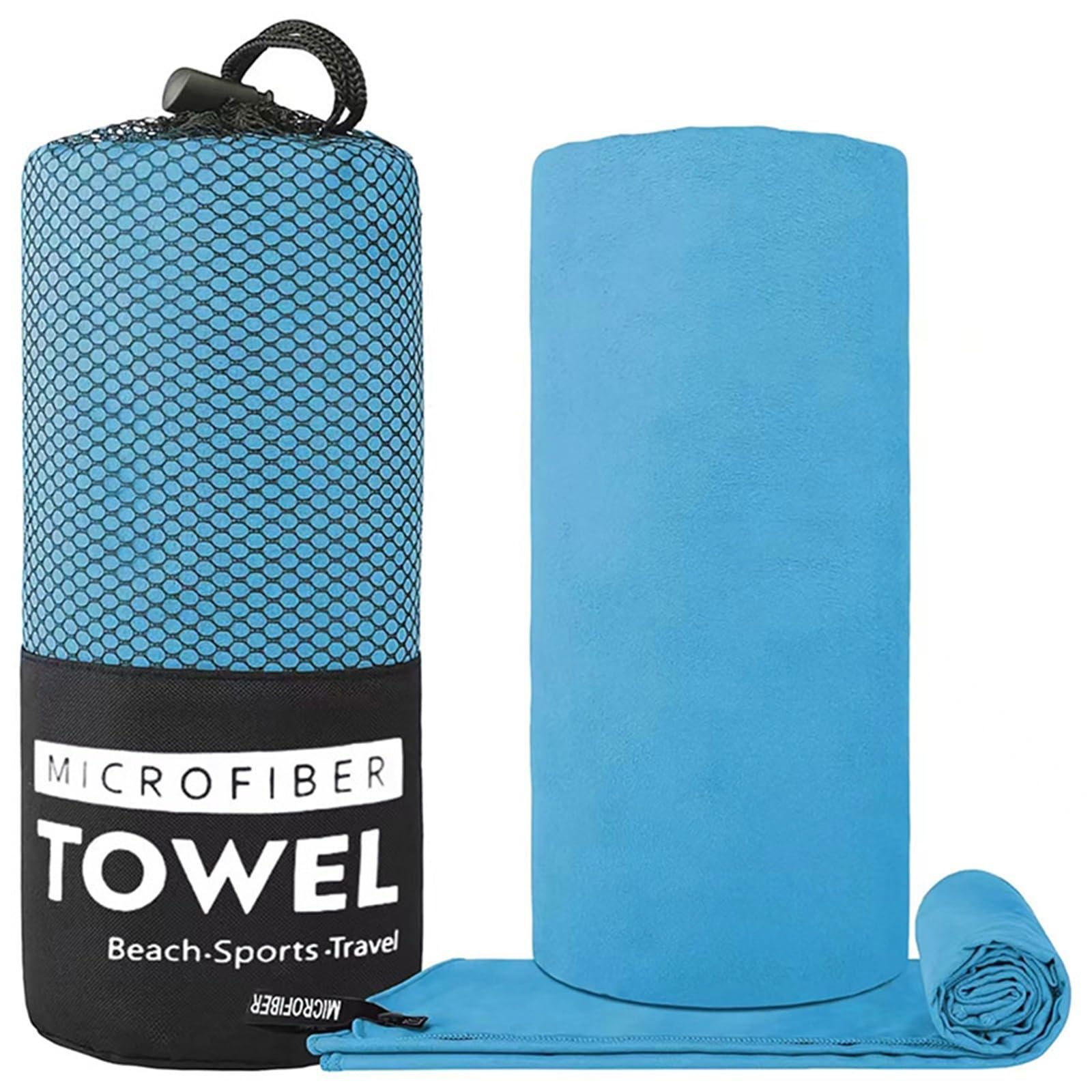 GMEqfhpOPS Quick-Drying Sports Towel Thick Sand Free Microfiber Quick Dry Towel, Super Absorbent Soft Swim BeachTowels for Men, Women Towels Bath(Sky blue,40x80cm)