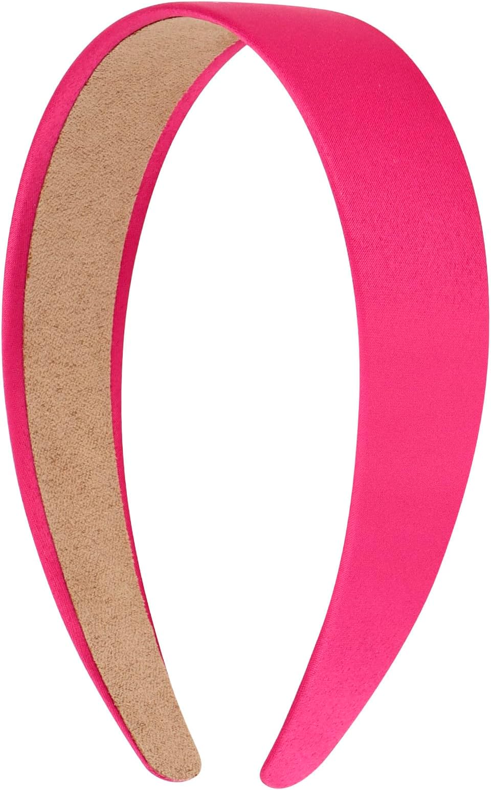 VELSCRUNBright Pink Headband Satin Headbands for Women Girls Non Slip 1.3 Inch Women Hair Bands Halloween Cosplay Diy Holiday Head Band Gifts for Mothers Sisters Hair Accessories