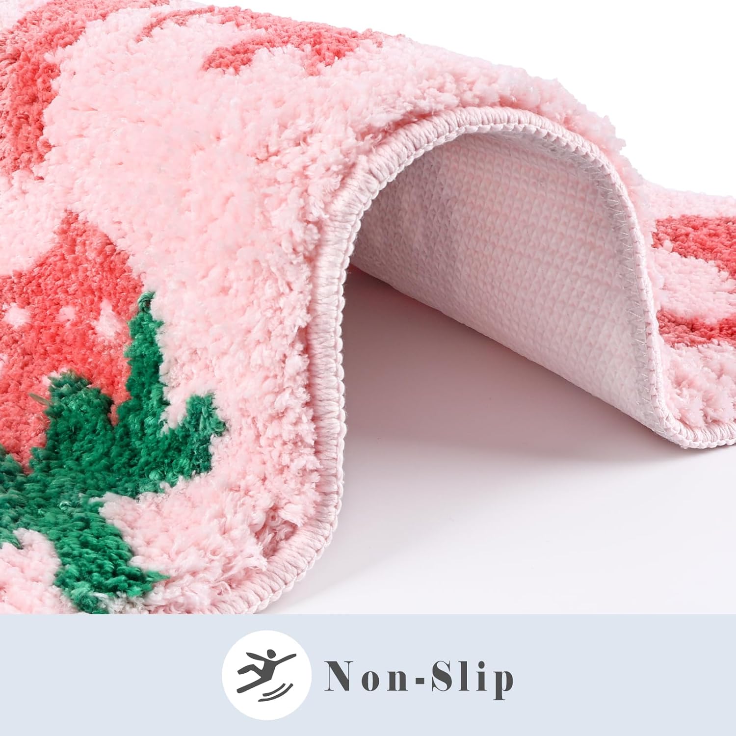 Get Naked Bathroom Rugs, Soft Thick Microfiber Rug, Funny Cute Pink Strawberry Bath Mats, 20"x32" Water Absorbent Non Slip Washable Mat