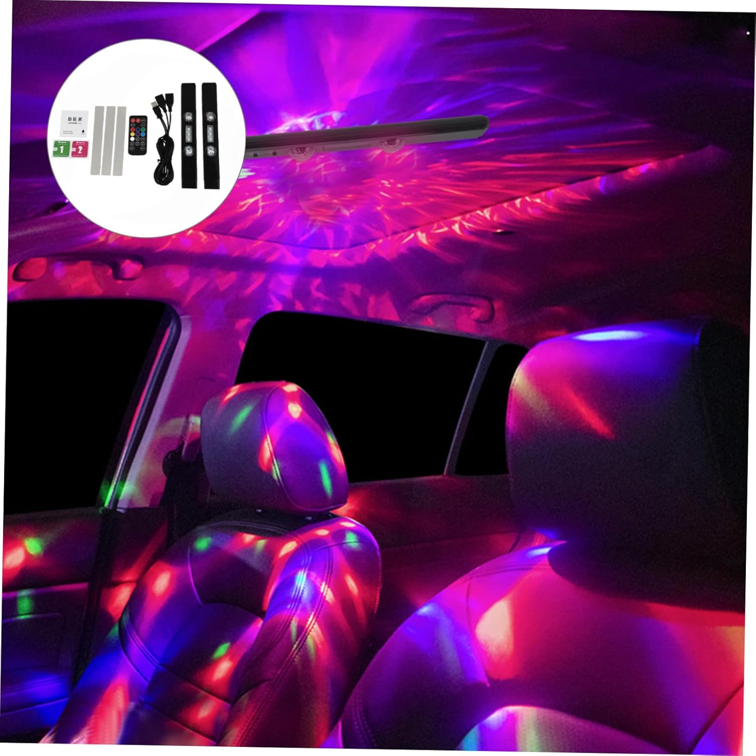 CHILDWEET Car Led Interior Lights Colorful USB Rechargeable Foot Atmosphere Light and Easy to Install Remote Control Ambient Lighting for All Vehicle Types