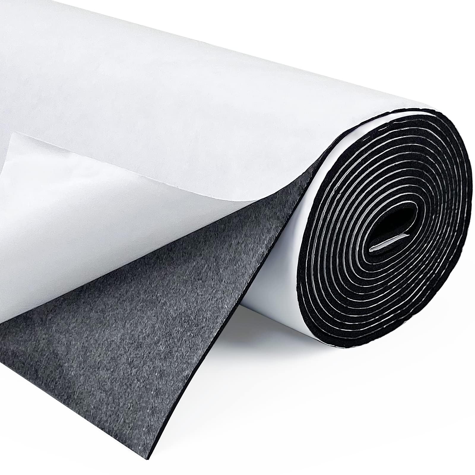 SDLDEER Self Adhesive Foam Roll, 300mm(W) x 1.5mm(T) x 3m(L) Foam Sheets, DIY Multifunction Neoprene Rubber Sheets Pads for Furniture Protection, Non-Slip, Sound Insulation, Shock Absorption (Black)