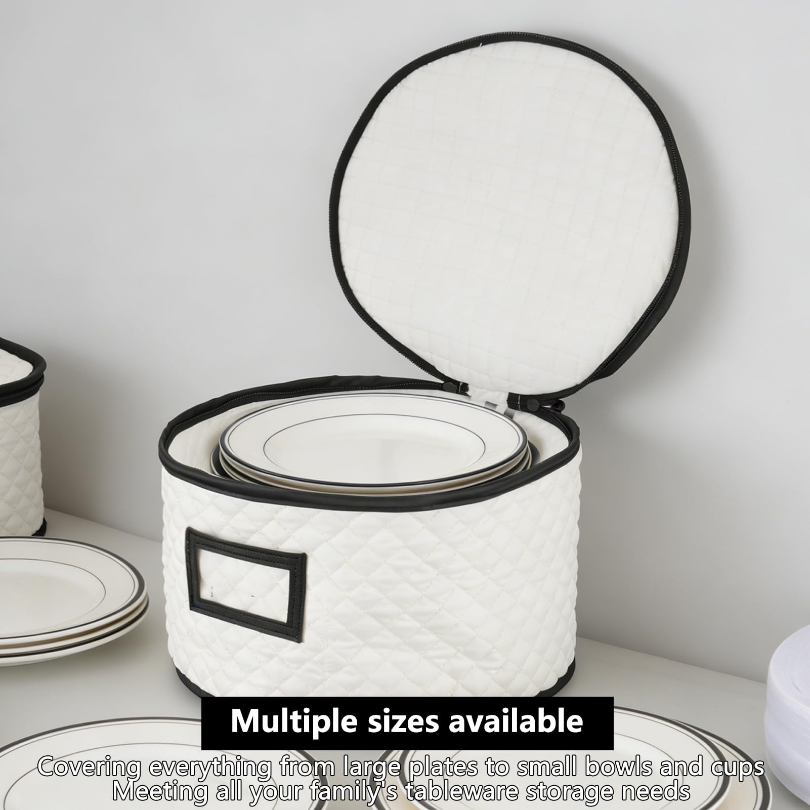 5PCS Cena Piatto Scatola di Immagazzinaggio Panno Oxford Trapuntato Piatto Contenitore Dinnerware Piatto Organizzatore Portatile Cina Contenitore di Stoccaggio per Piastre Tazze Vetreria Tras