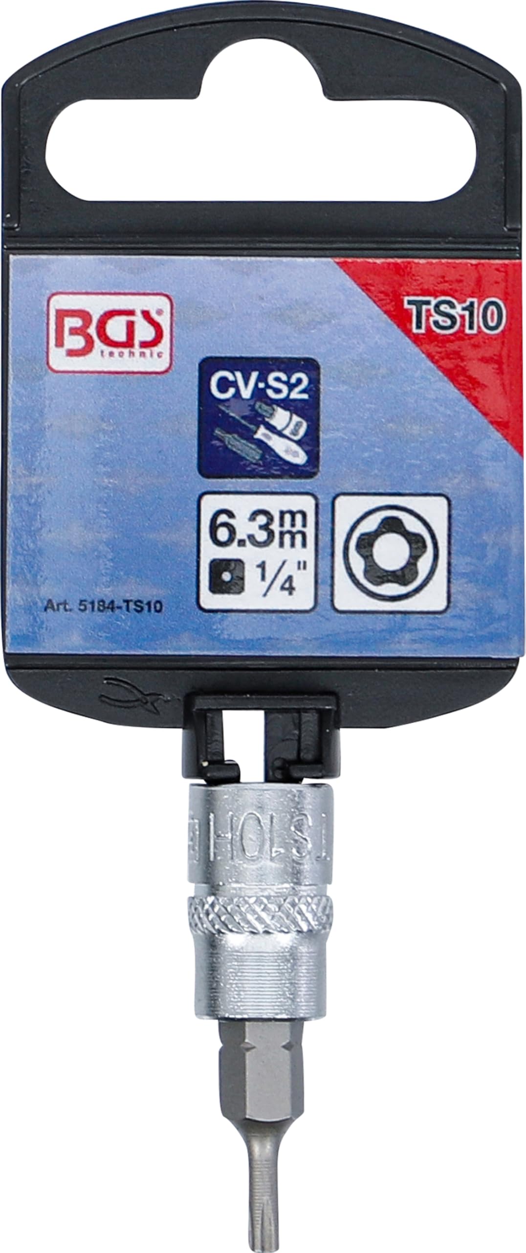 BGS 5184-TS10 | Chiave a bussola | 6,3 mm (1/4") | profilo a TS (per Torx Plus ) con alesatura TS10