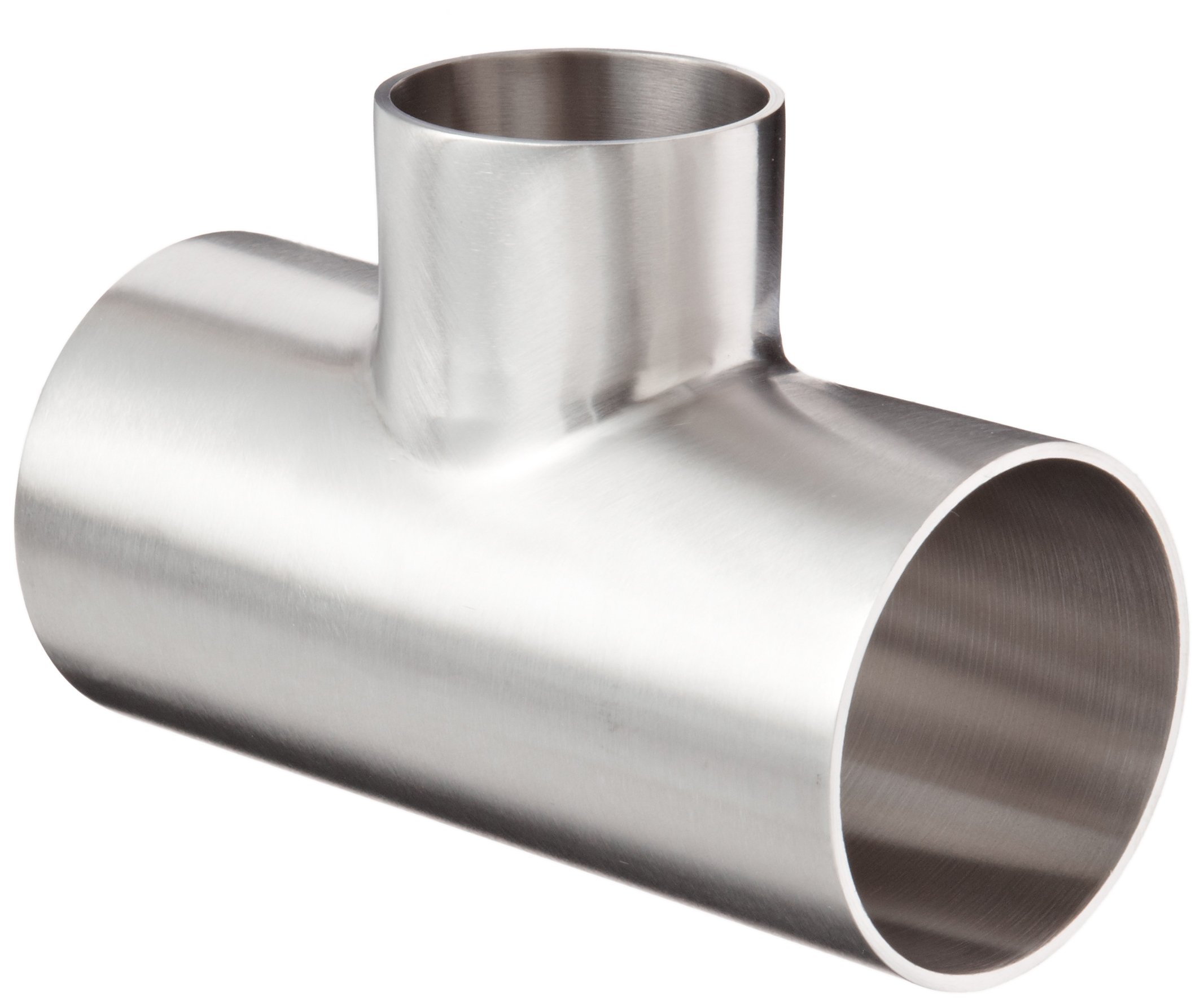 Dixon B7RWWW-G200150P Stainless Steel 304 Polished Fitting, Weld Reducing Tee, 2" Tube OD x 1-1/2 Tube OD x 2" Tube OD