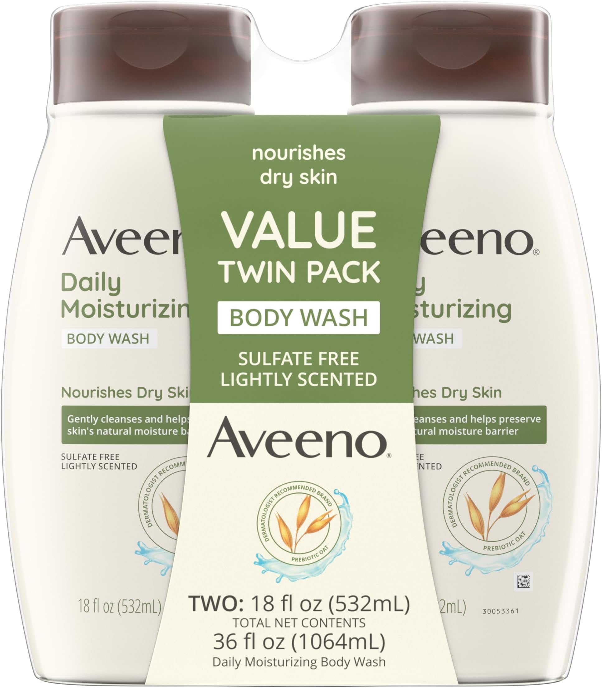 Daily Moisturizing Body Wash Cleanser & Shaving Gel for Men & Women, Clean-Rinsing for Softer & Smoother Skin, Gentle & Lightly Scented, 18 fl. Oz, Pack of 2