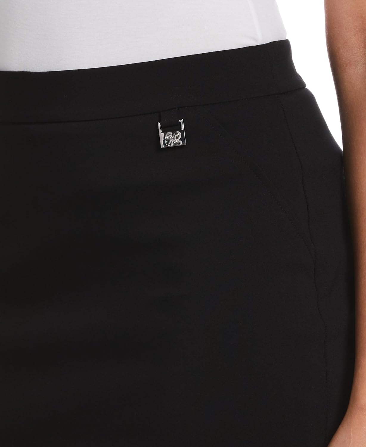 Rafaella Women's Skort with Charm, Elastic Waist, 17.5” Length Above The Knee, Supreme Stretch, Breathable & Versatile