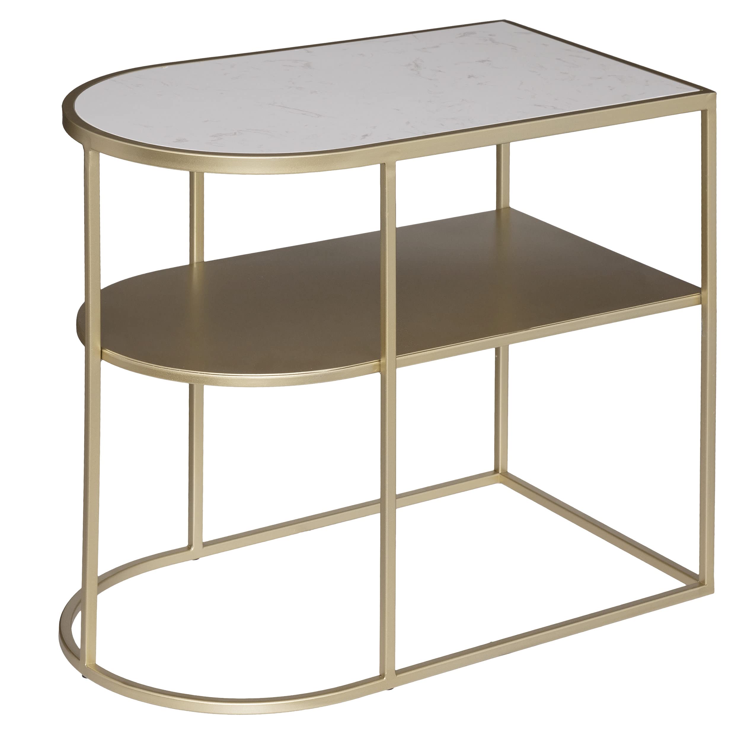 Table à café Paige Doré et marbre Atmosphera au design prestigieux pour intérieur chic