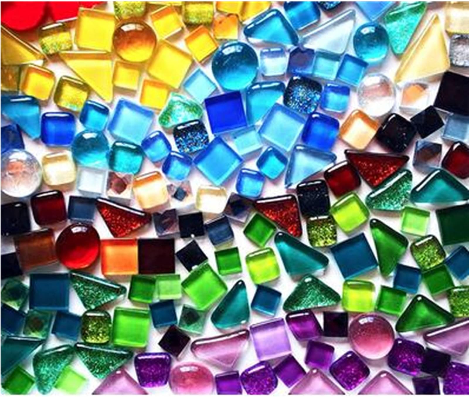BTMIEY 500g Glue Down Irregular Tiny Mosaic Tile Hobbies Children Handmade Crystal Craft for Bathroom Kitchen Home Decoration DIY Art Projects,0.4X0.4 Inch(Mixed Color Series)