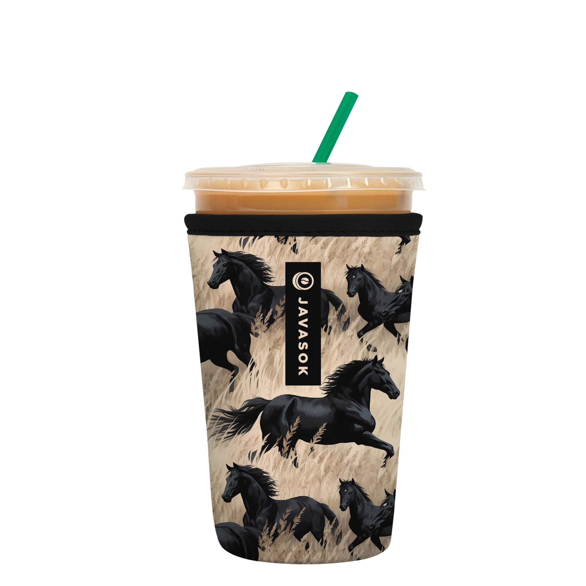 Sok It JavaSok Iced Coffee &amp; Cold Soda Insulated Neoprene Cup Sleeve (Free Rein, Medium: 22-28oz)