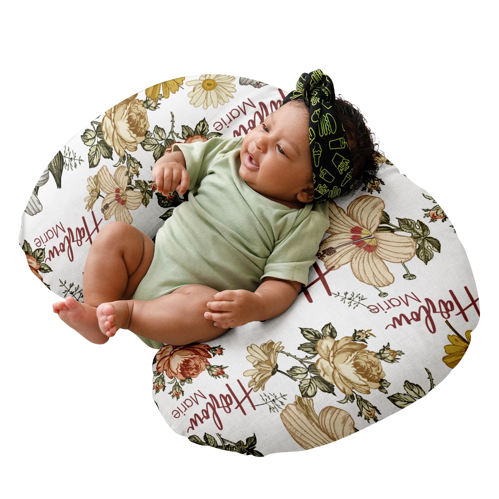 Dyoart Baby Nursing Pillow Cover,Personalized Name Comfortable Nursing Covers,Breastfeeding Pillow Slipcover for Bottle Feeding,Custom Gifts for