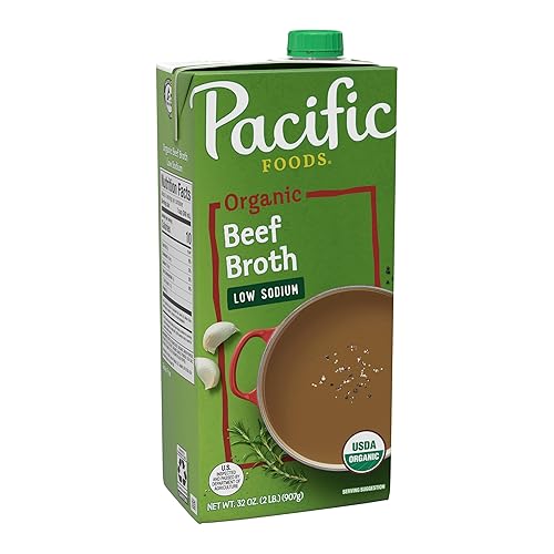 Pacific Foods Caldo de res orgánico bajo en sodio 32 onzas