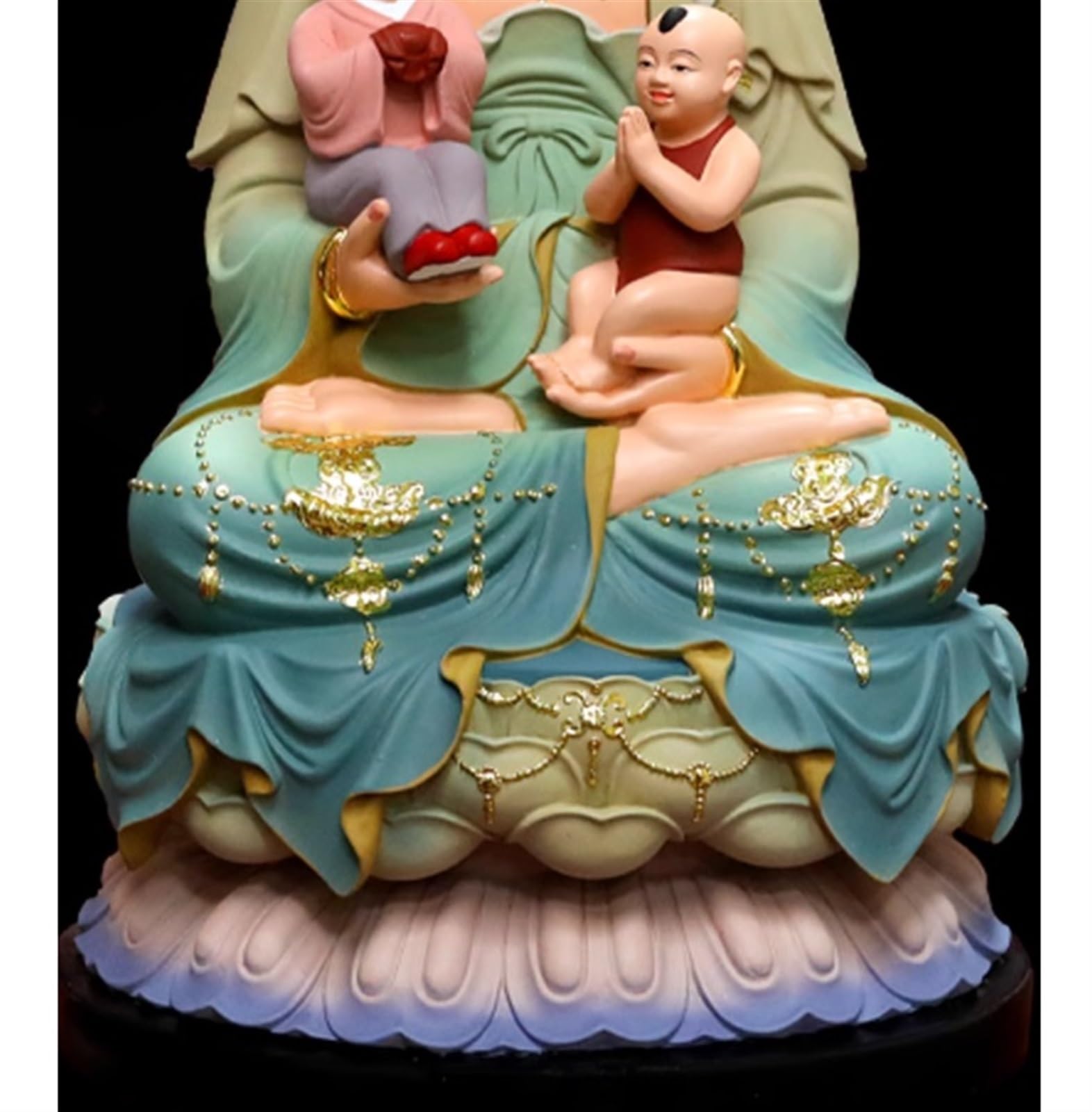 Budas Decorativos Buddha Estatua De Buda De Resina, Estatuas De Bodhisattva De Loto Sentado para Decoración del Hogar Escultura Adorno Artesanal(16in)