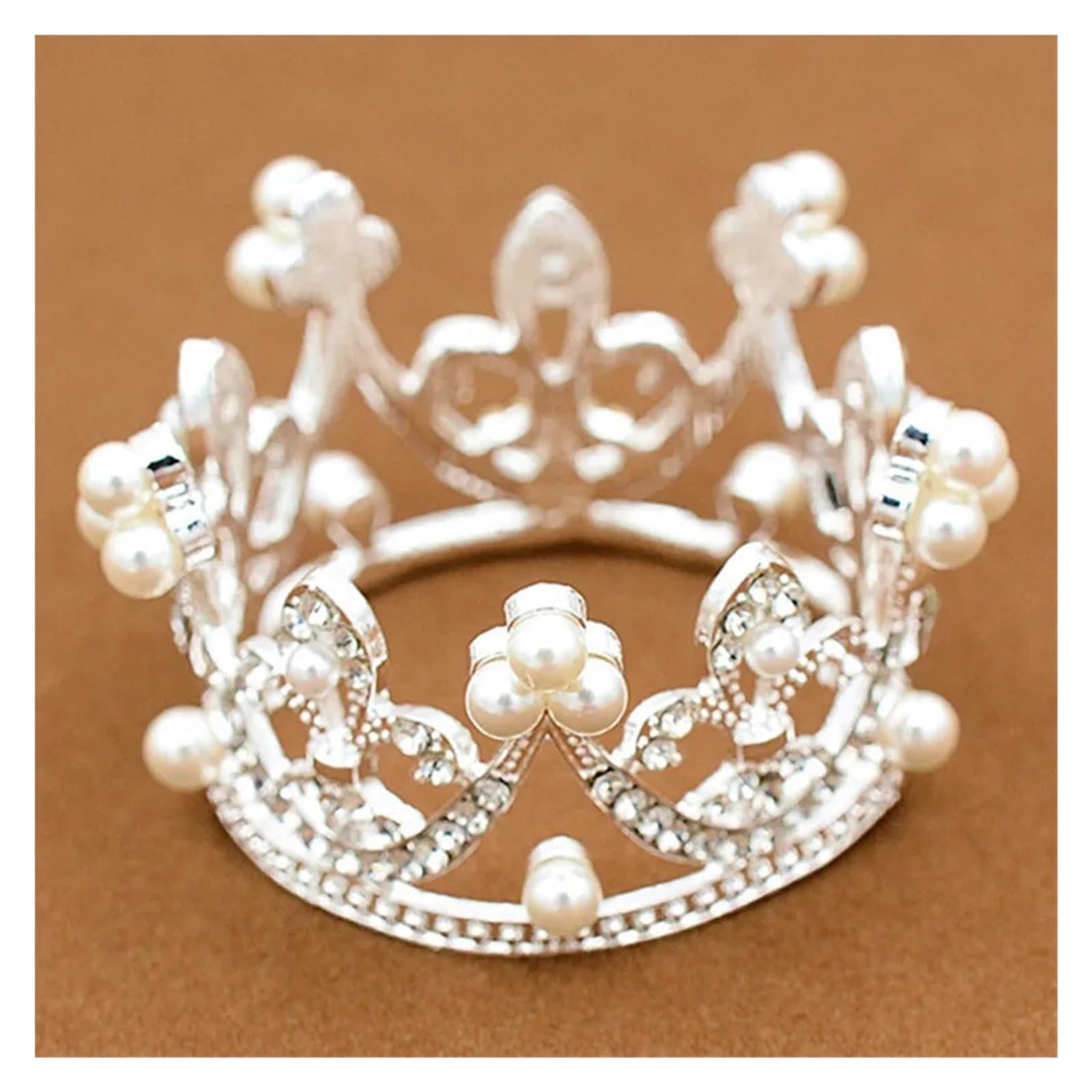 Corona nuziale da sposa con piccolo copricapo in lega di perle Per donna
