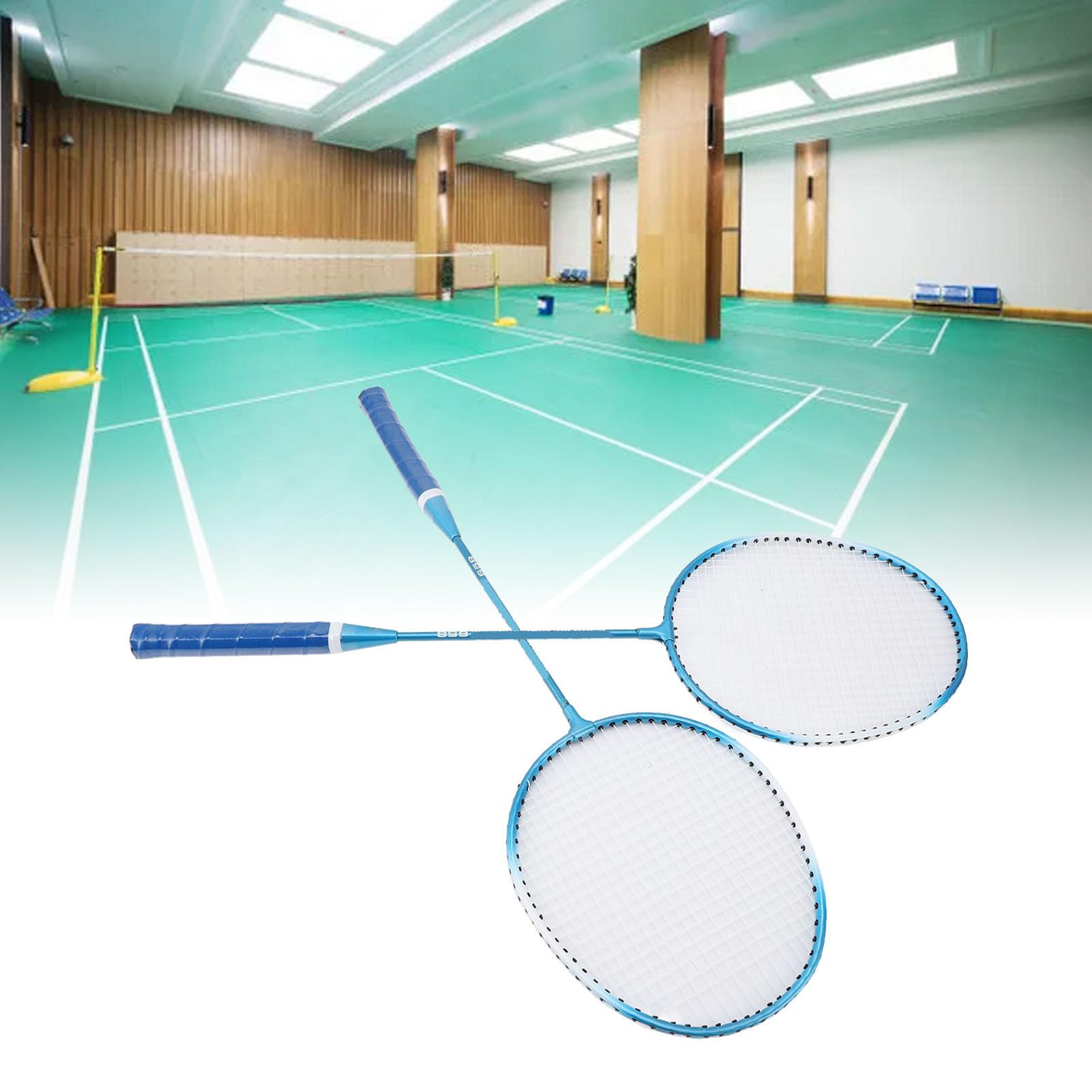 Dilwe Set di Racchetta per Badminton in Lega di Ferro, Area di Colpire Ingrandita con Un Eccellente Assorbimento di Ammortizzatori, Elasticità Ad Alta Elasticità Non Slittamento