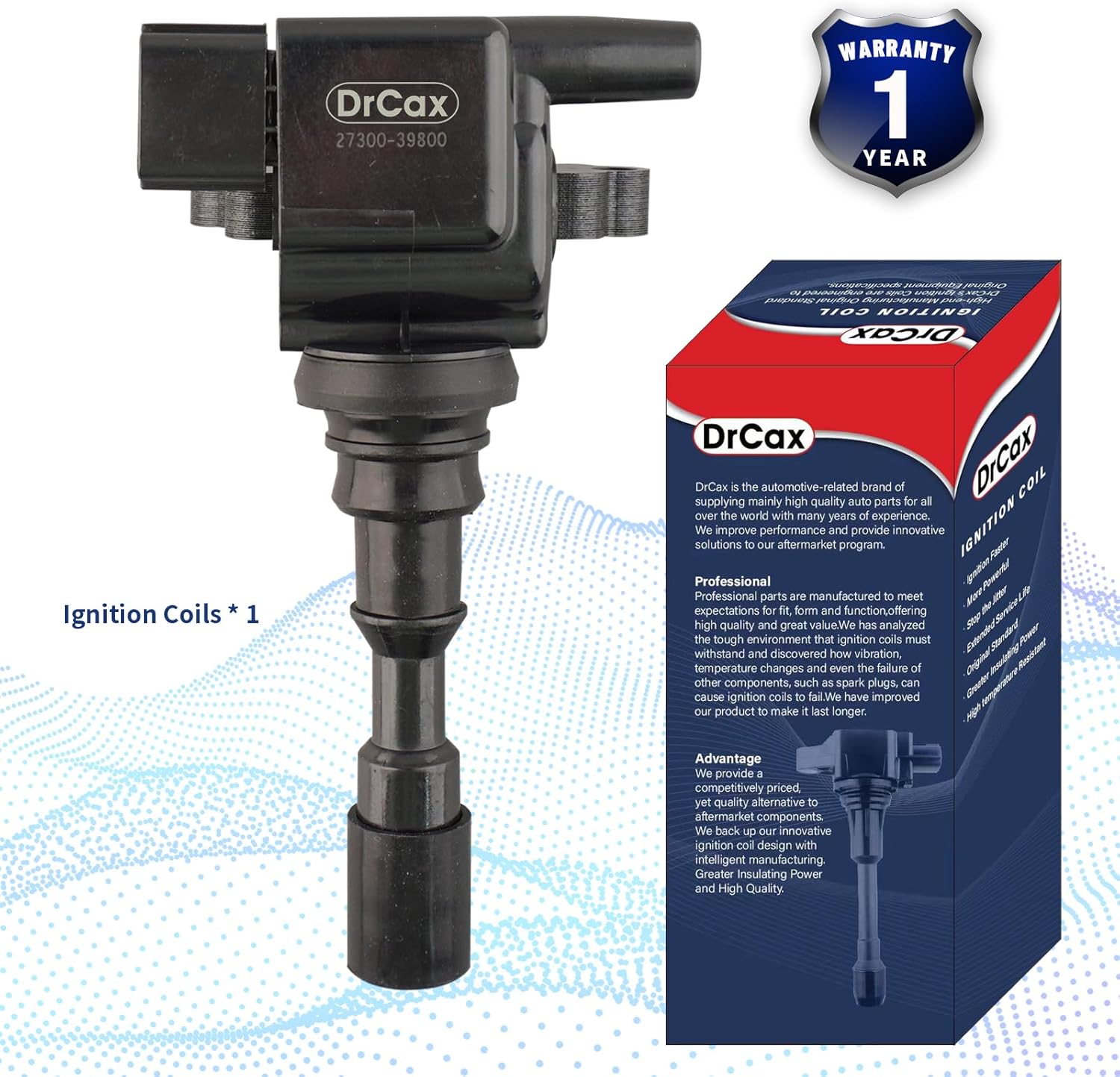 OEM Ignition Coil UF431 27300-39800 Compatible with Kia 2003 2004 2005 2006 Sorento V6 3.5L - 1 Pack