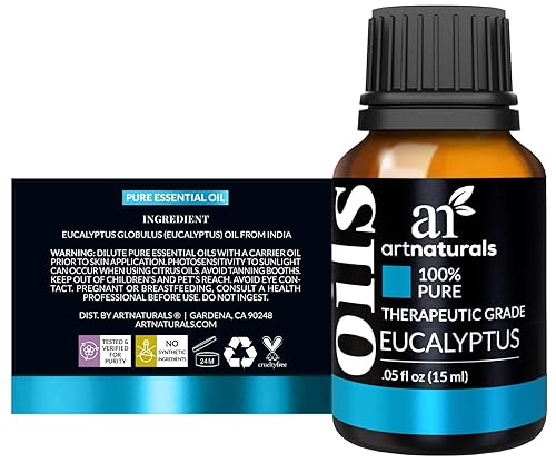 Miniatura 3 de artnaturals Aceite esencial de eucalipto 100 puro 033 onzas líquidas 03fl oz fragancia de grado terapéutico sin diluir calma la calma y humidificar