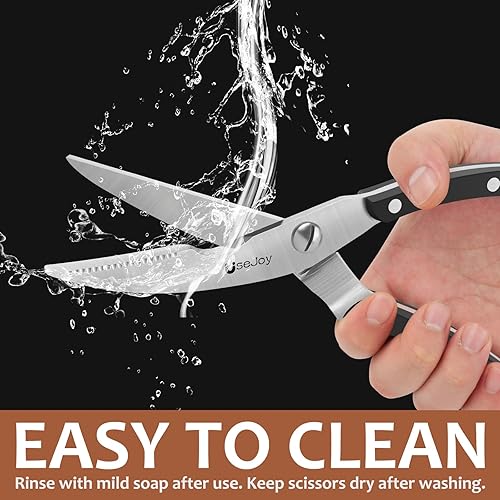 Miniatura 7 de Tijeras de aves de corral resistentes, tijeras de cocina para huesos, tijeras de cocina para pollo, carne, pavo, mariscos para Acción de Gracias,