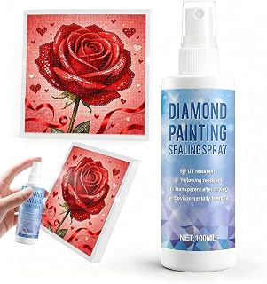 JAOJAO Diamond Painting Sealer Spray Quick Dry Protection for DIY Diamond Art - Long-Lasting Clear Coat for Canvas & Resin Valentine's Day Diamonds Art,100ml