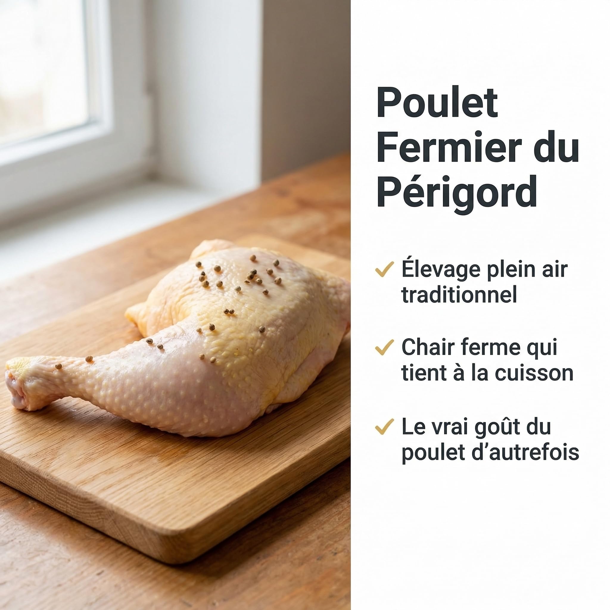 Lot de 6 Cuisses de poulet fermier 3x2 soit env 1800g