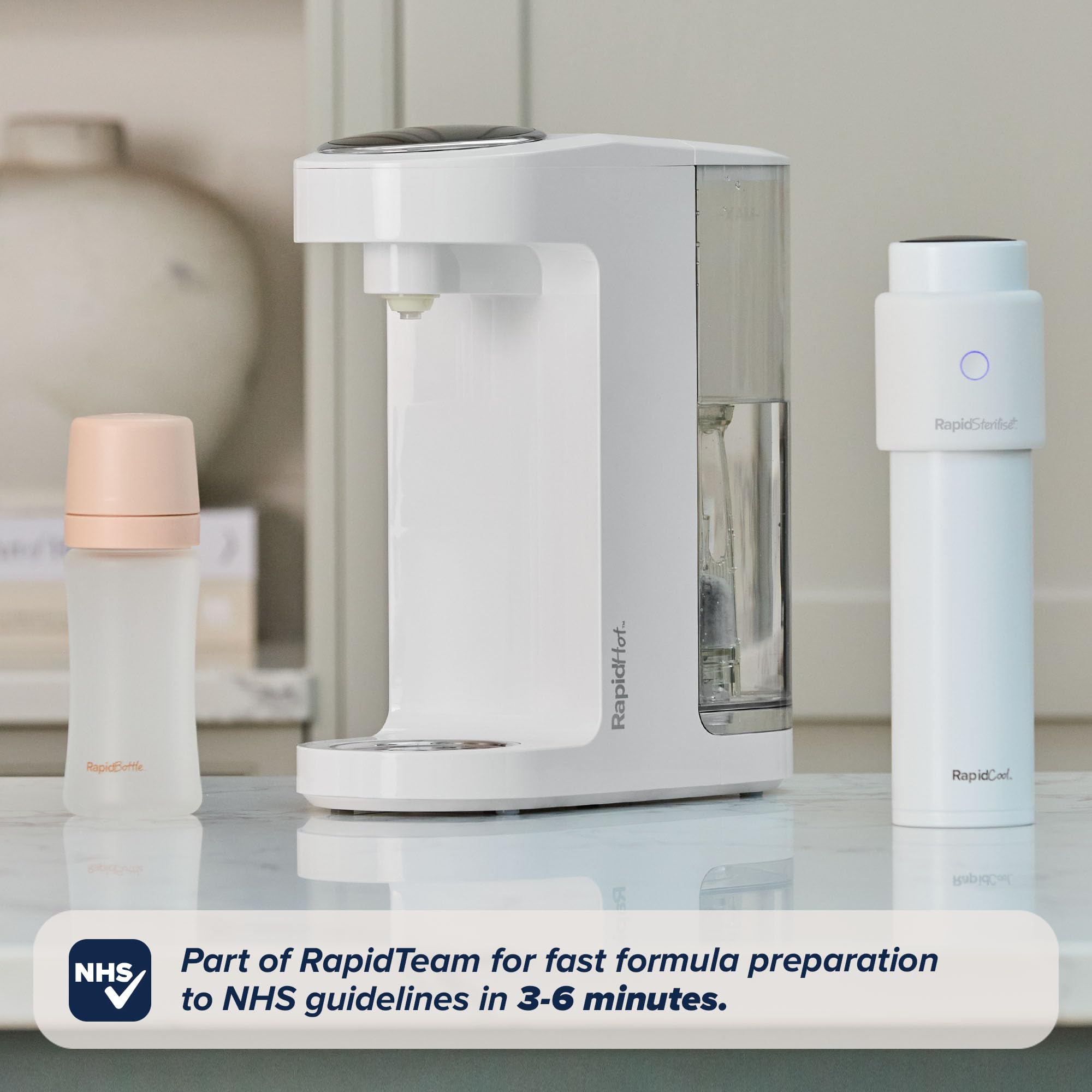 Nuby RapidBottle - Confezione da 2 biberon in vetro anti-coliche, con tettarella in silicone rivestito in silicone, alimentazione rapida, senza microplastiche, sterilizzazione rapida, 255 ml, colore