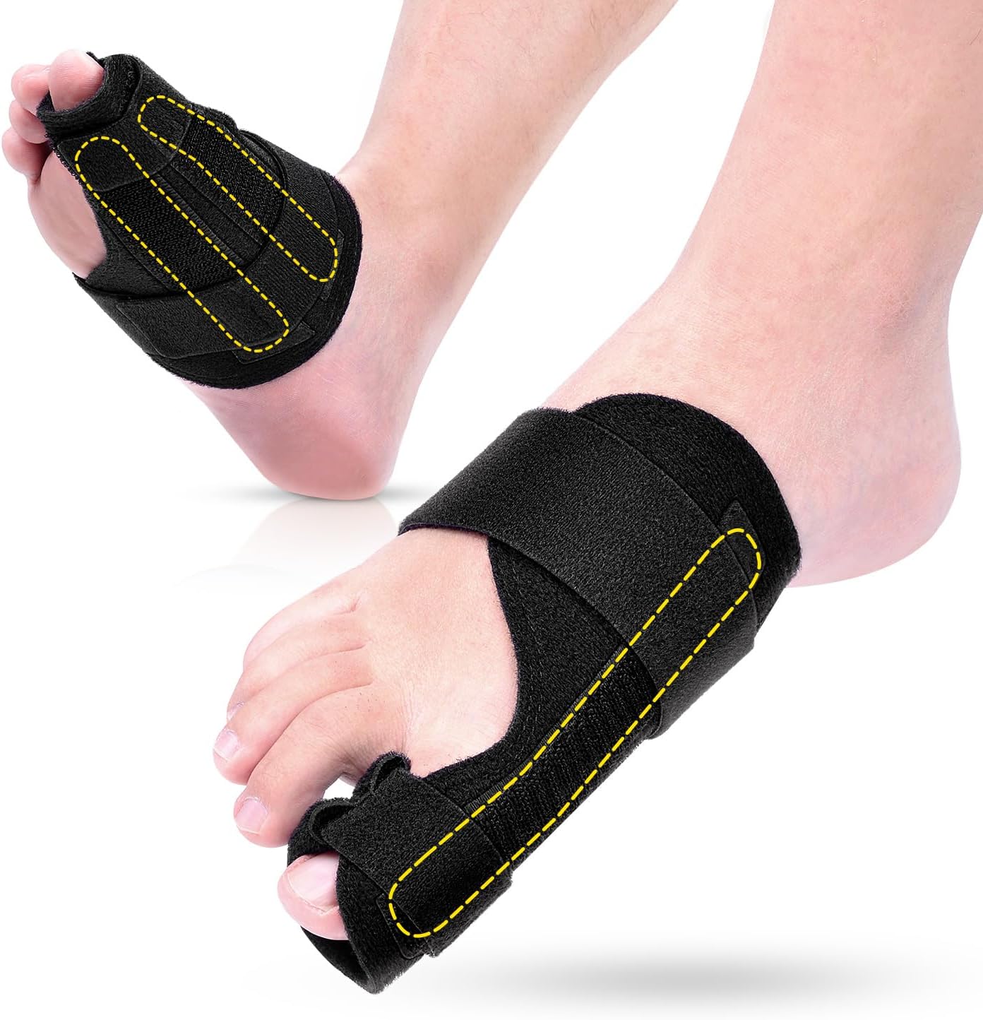 Broken Big Toe Splint Brace, Fracture Big Toe Protector for Dislocations, Injuries, Sprains, Support with 2 Stainless Steel Plate - Right