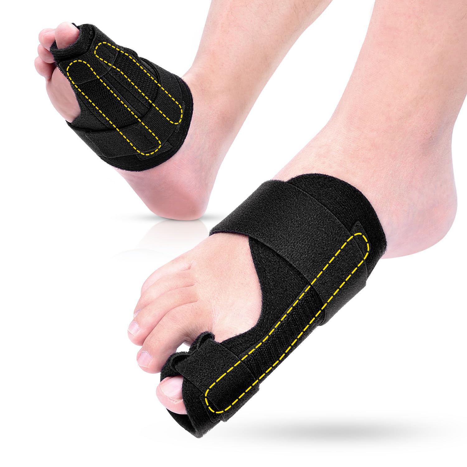 Product image of Broken Big Toe Splint Brace, Fracture Big Toe Protector for Dislocations, Injuries, Sprains, Support with 2 Stainless Steel Plate - Right