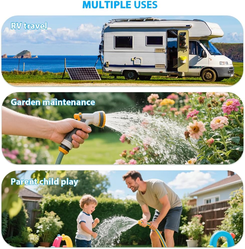 Adjustable 180° & 360° Metal Swivel Connector Fits,Standard 3/4" Water Hose Fittings, Anti-Kink Faucet Hose Adapter, for RV, Outdoor, Yard Garden Irrigation