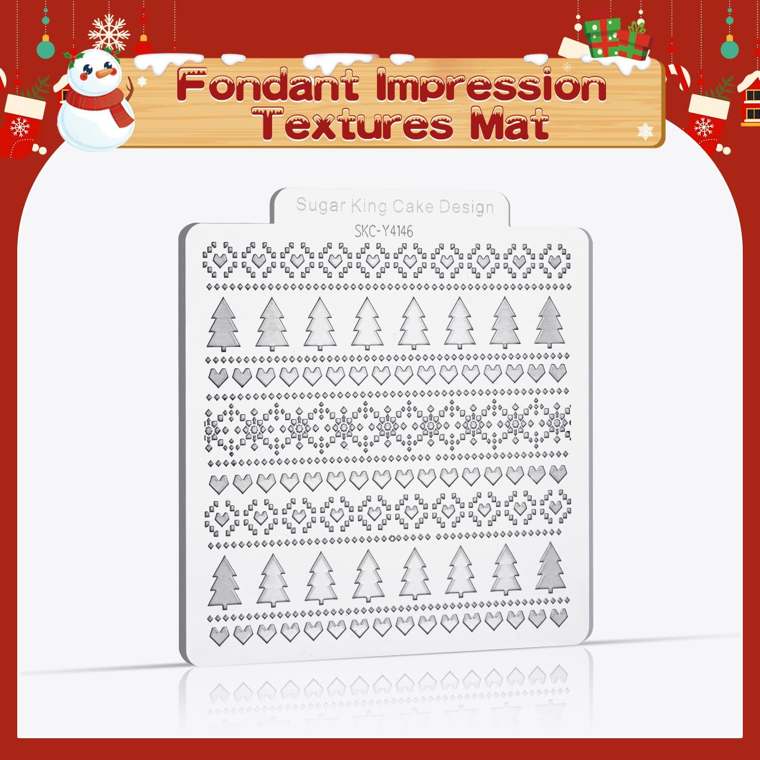 KALAIEN 3Pcs Christmas Fondant Embosser Christmas Tree Cookie Stamps