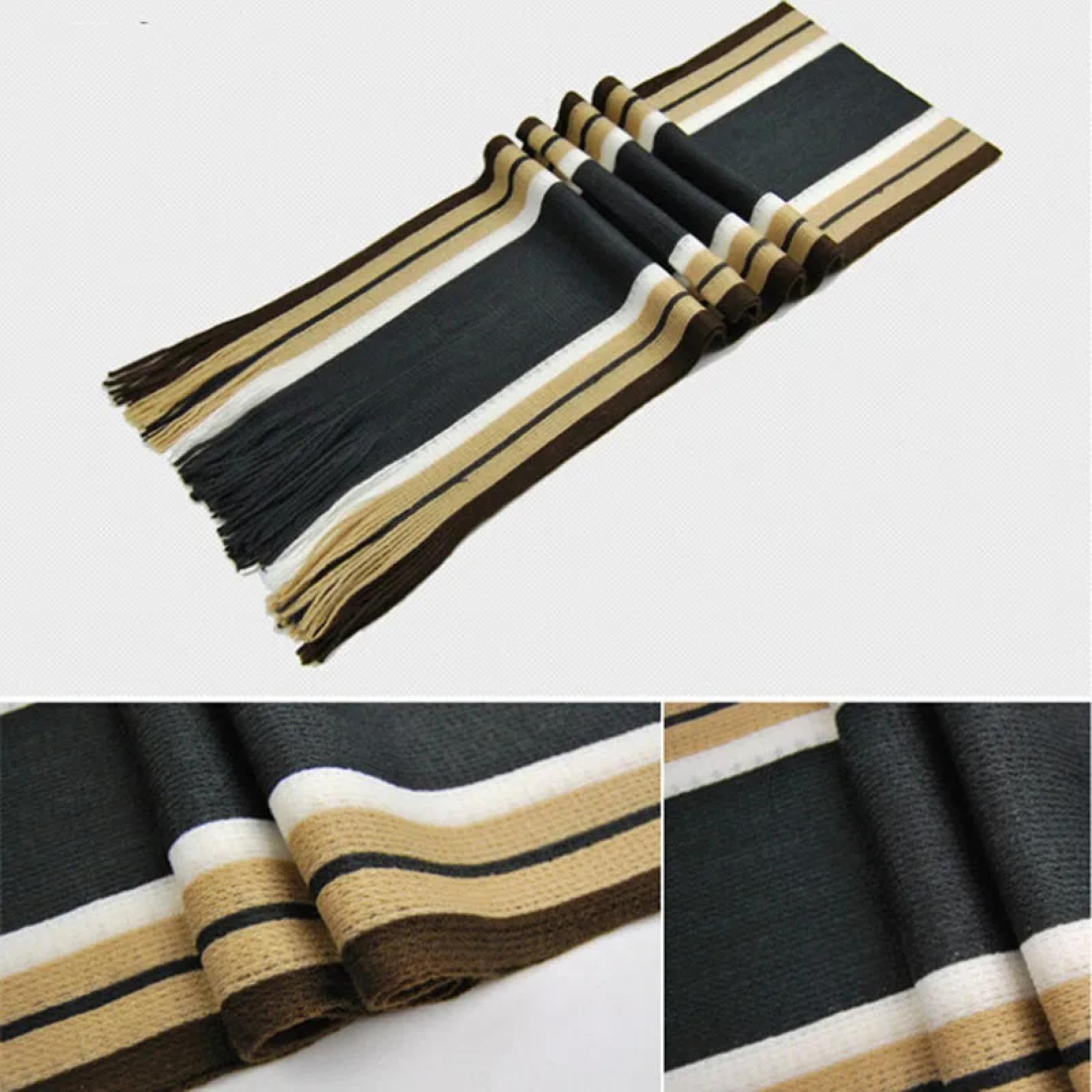 Schals Damen Tücher Halstuch Scarf Klassische Gestreifte Outdoor-Schals Weicher Gestrickter Gestreifter Schal Langer Quaste Halswärmer Schal