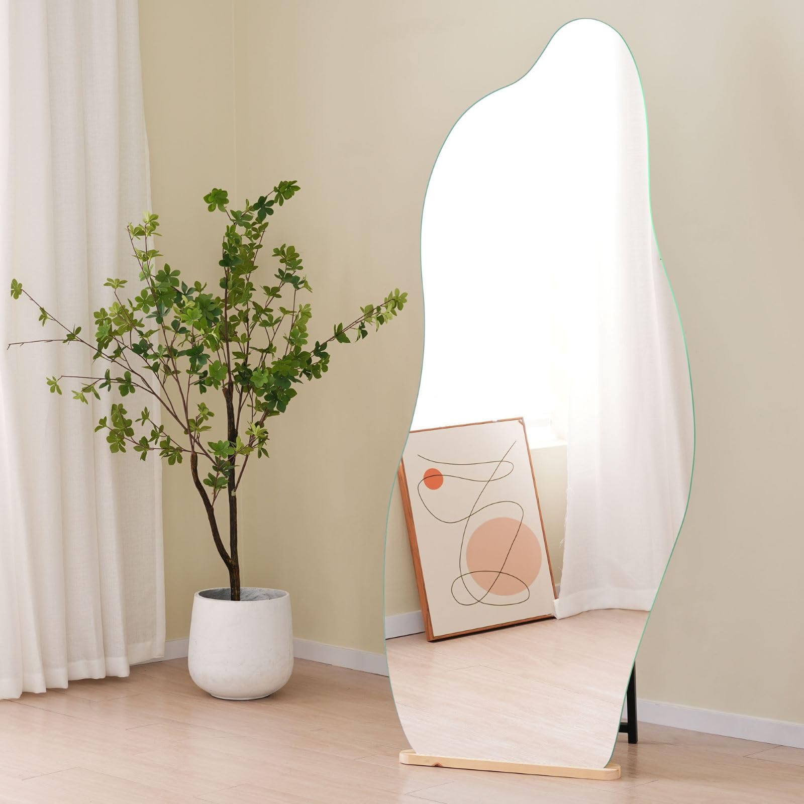 全身鏡 姿見鏡 イレギュラミラー スタンドミラー 立てかけ 姿見 鏡 Amazon.co.jp: 全身鏡 姿見鏡 イレギュラミラー スタンドミラー ノン