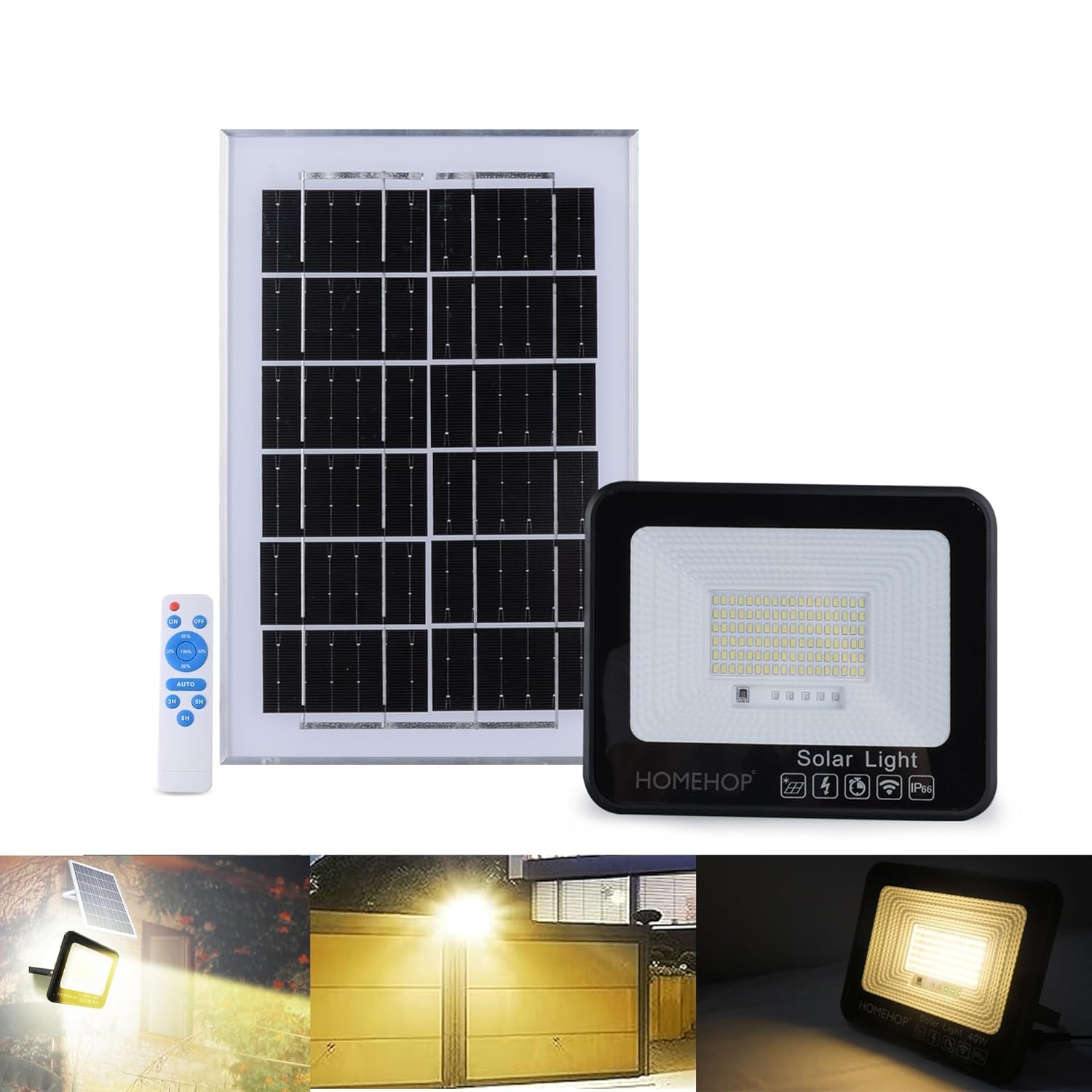 Homehop Outdoor Solar Light 108 LED Waterproof 40 watt Flood Lamp for Wall, Garden, Home, Balcony, Patio Automatic with Remote(4000 mAh Warm Light,ABS) (B0D6RJ2XP3) Amazon Price History, Amazon Price Tracker