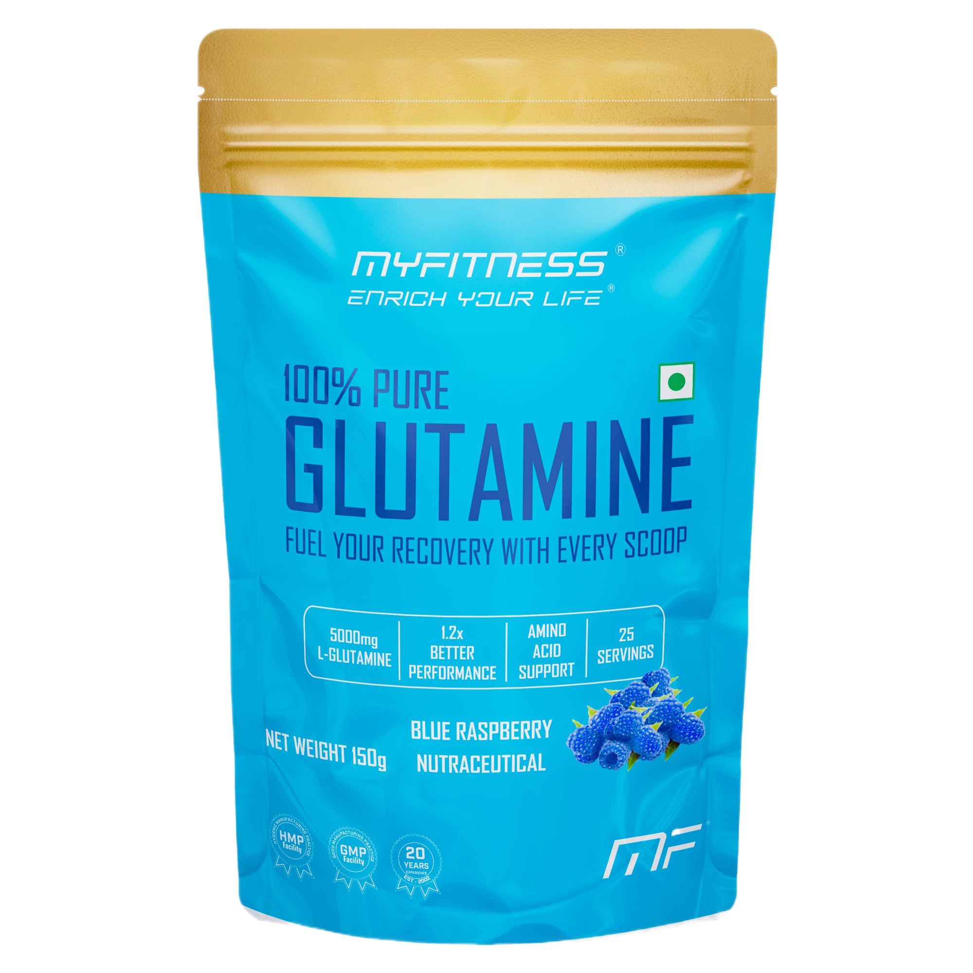 Myfitness 100% Pure Glutamine | 150g | Flavoured Glutamine Powder | 5000mg Per Serving | With Added Electrolytes (150g (Pack Of 1), Blue Raspberry)-image-28