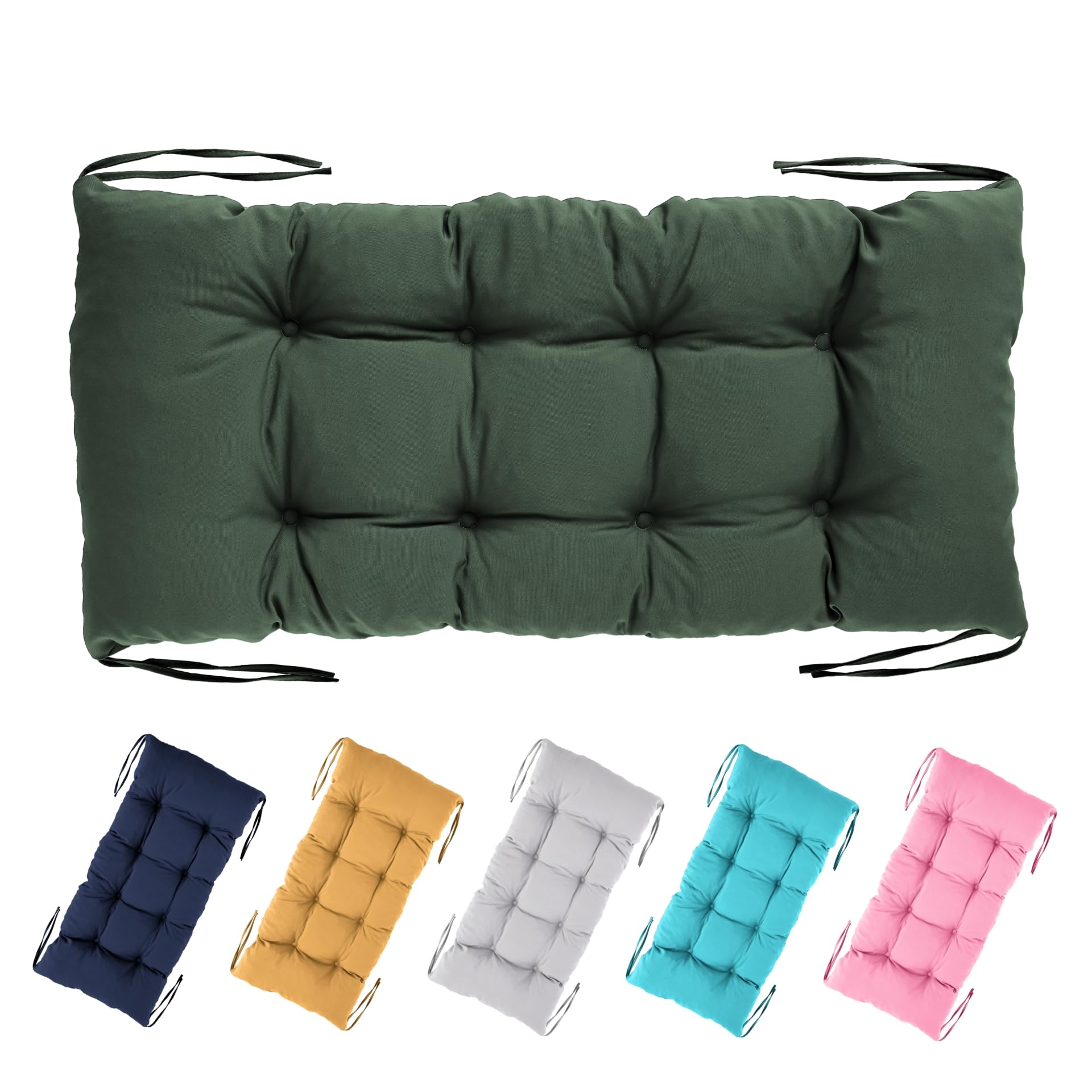 Garronda Coussin pour Arche d'escalade Pont d'escalade Vert GD-0063 | Coussin Matelassé 40 x 85 cm, Épais et Confortable, avec Cordons, pour Jouet Montessori, Arche d'Équilibre, Enfants dès 1 an