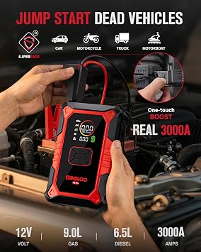 GOOLOO A3 Pro 12V 3000A Portable Car Jump Starter with Air Compressor