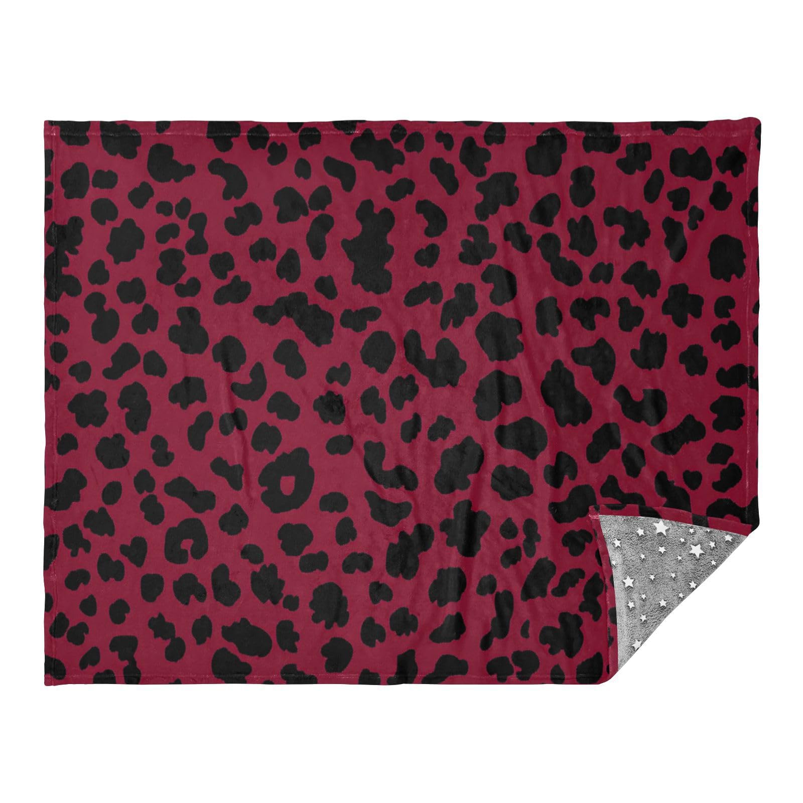 Couverture léopard bordeaux 127x178cm pour lit et bureau